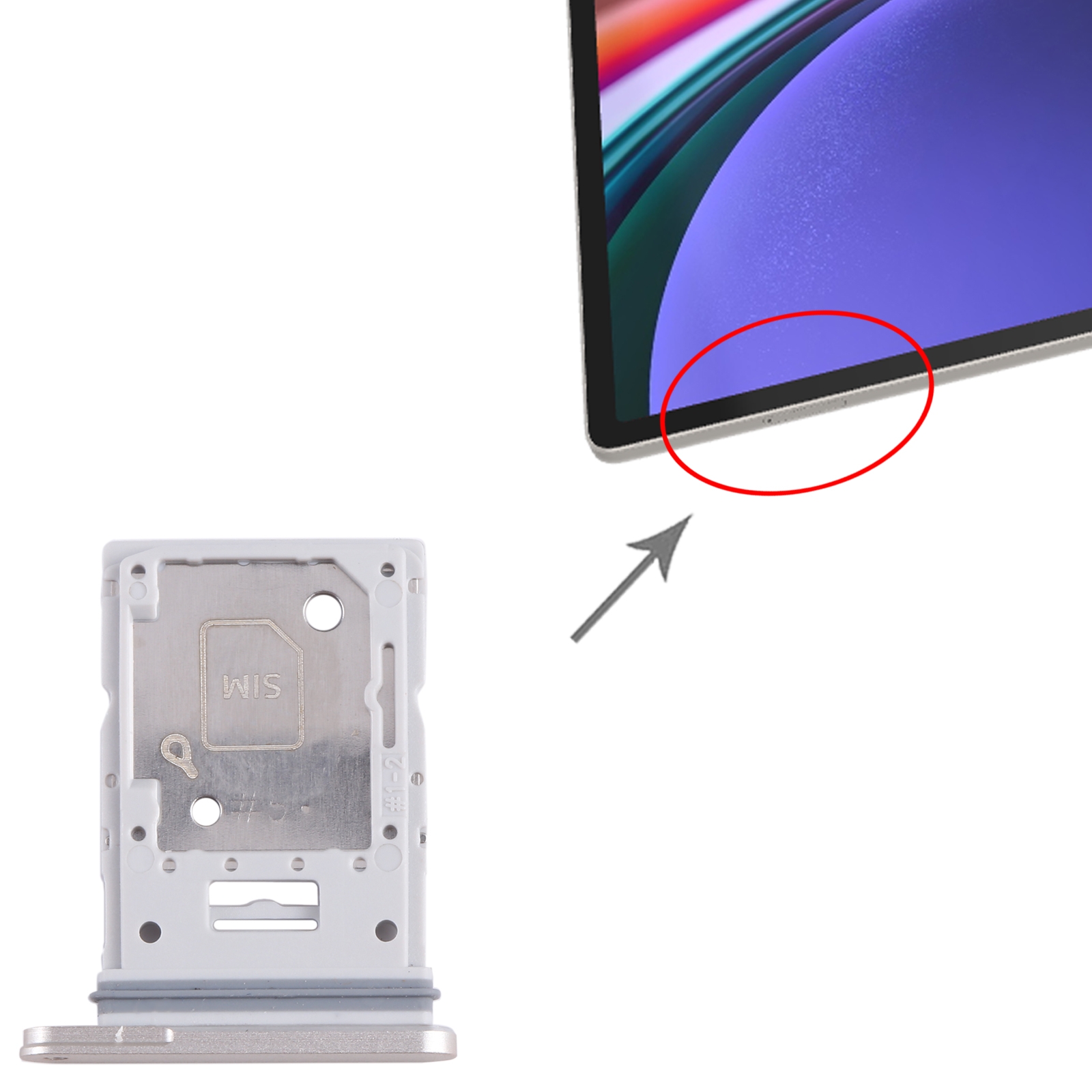 Samsung Galaxy Tab S9+ Beige SIM Card Tray Replacement - Image 3