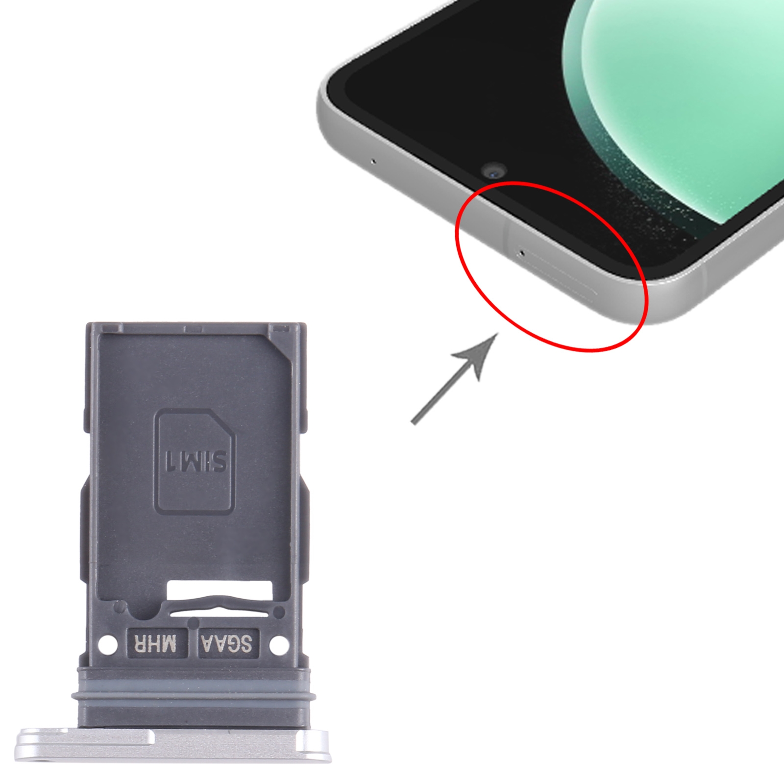 Samsung Galaxy S23 FE Silver SIM Card Tray Replacement - Image 3