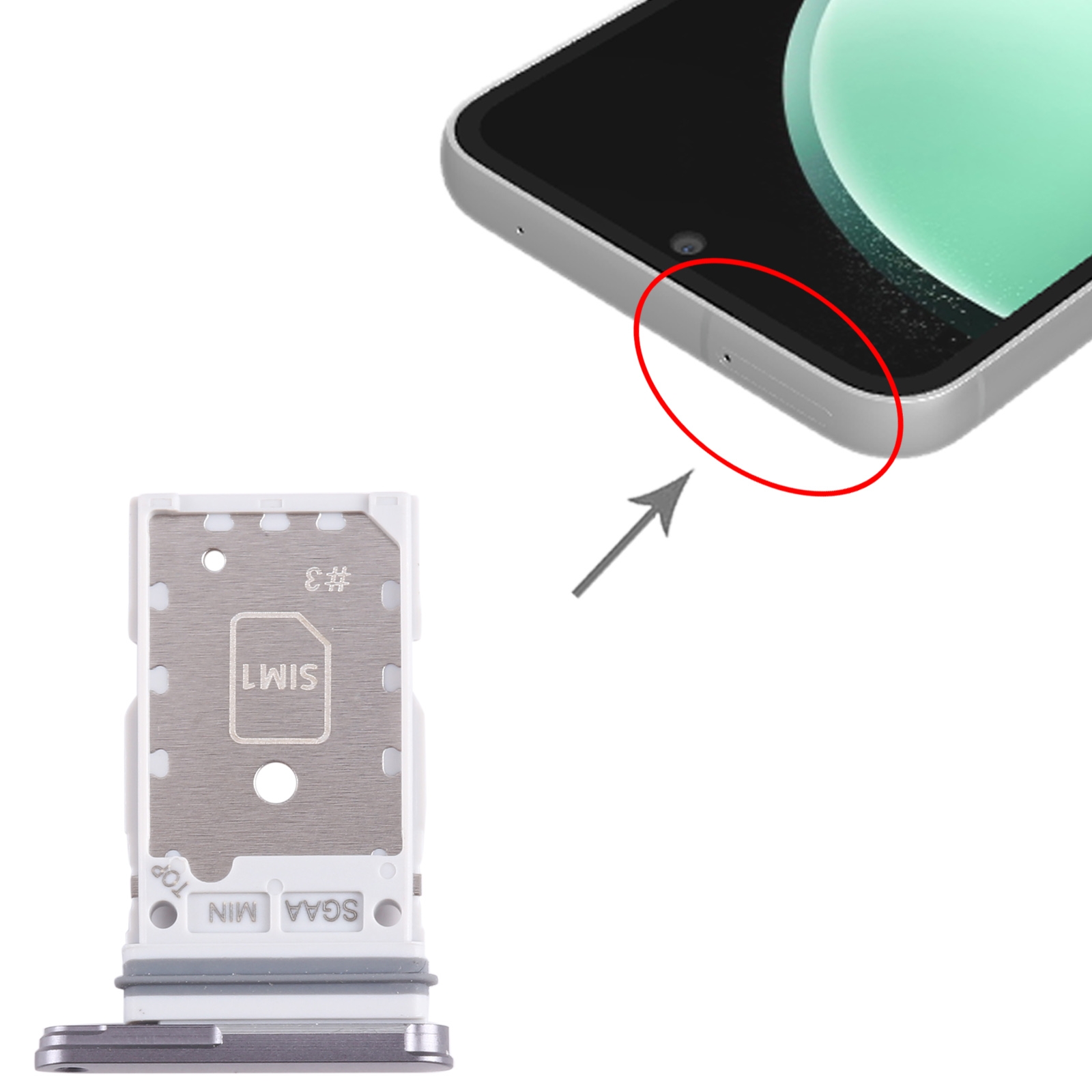 Samsung Galaxy S23 FE Grey SIM Card Tray Replacement - Image 3