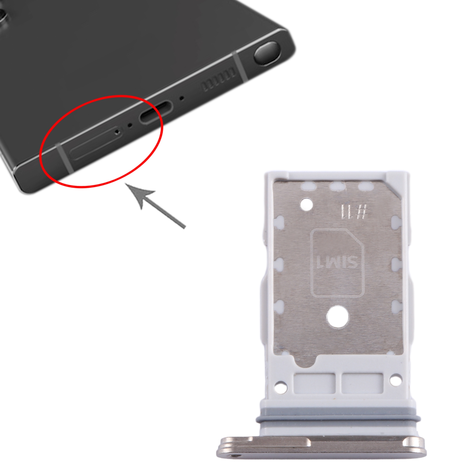Samsung Galaxy S24 Ultra White SIM Card Tray Replacement - Image 3