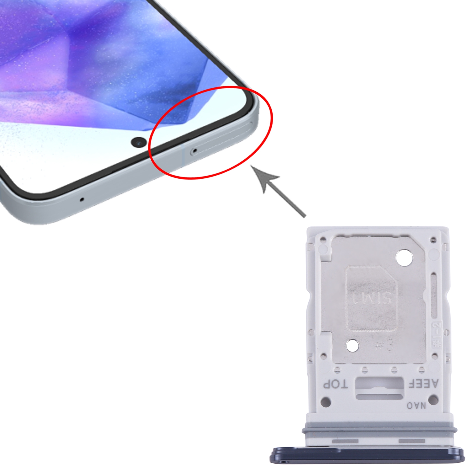 Samsung Galaxy A55 Black SIM Card Tray - Quality Replacement - Image 3