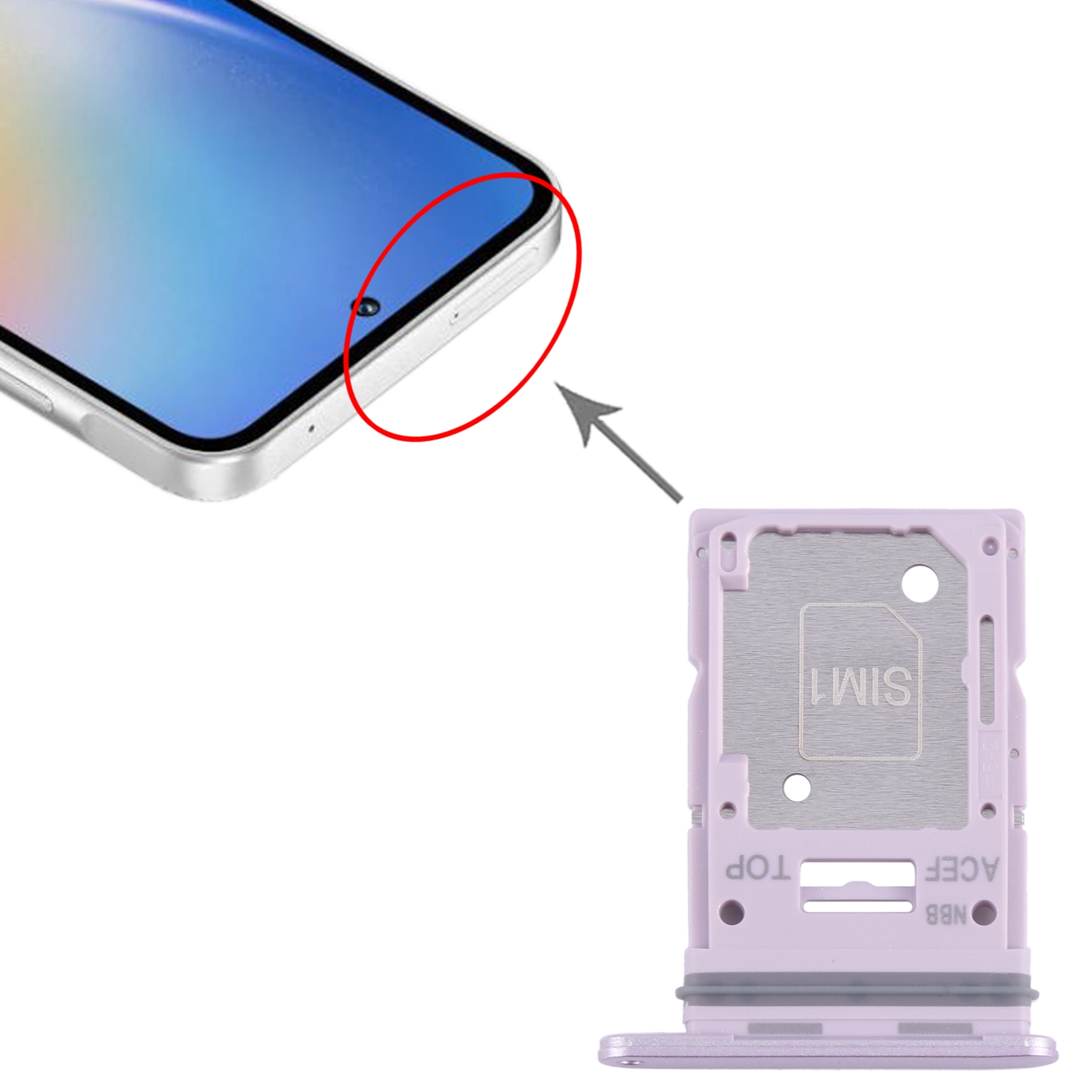 Samsung Galaxy A35 Purple SIM Card Tray - Quality Replacement - Image 3