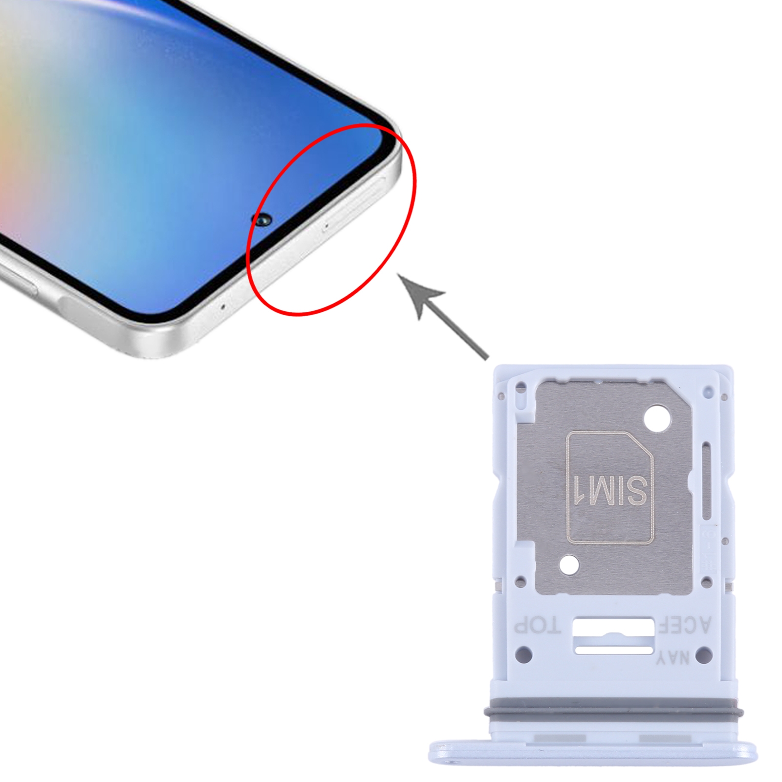 Samsung Galaxy A35 Silver SIM Card Tray - Quality Replacement - Image 3