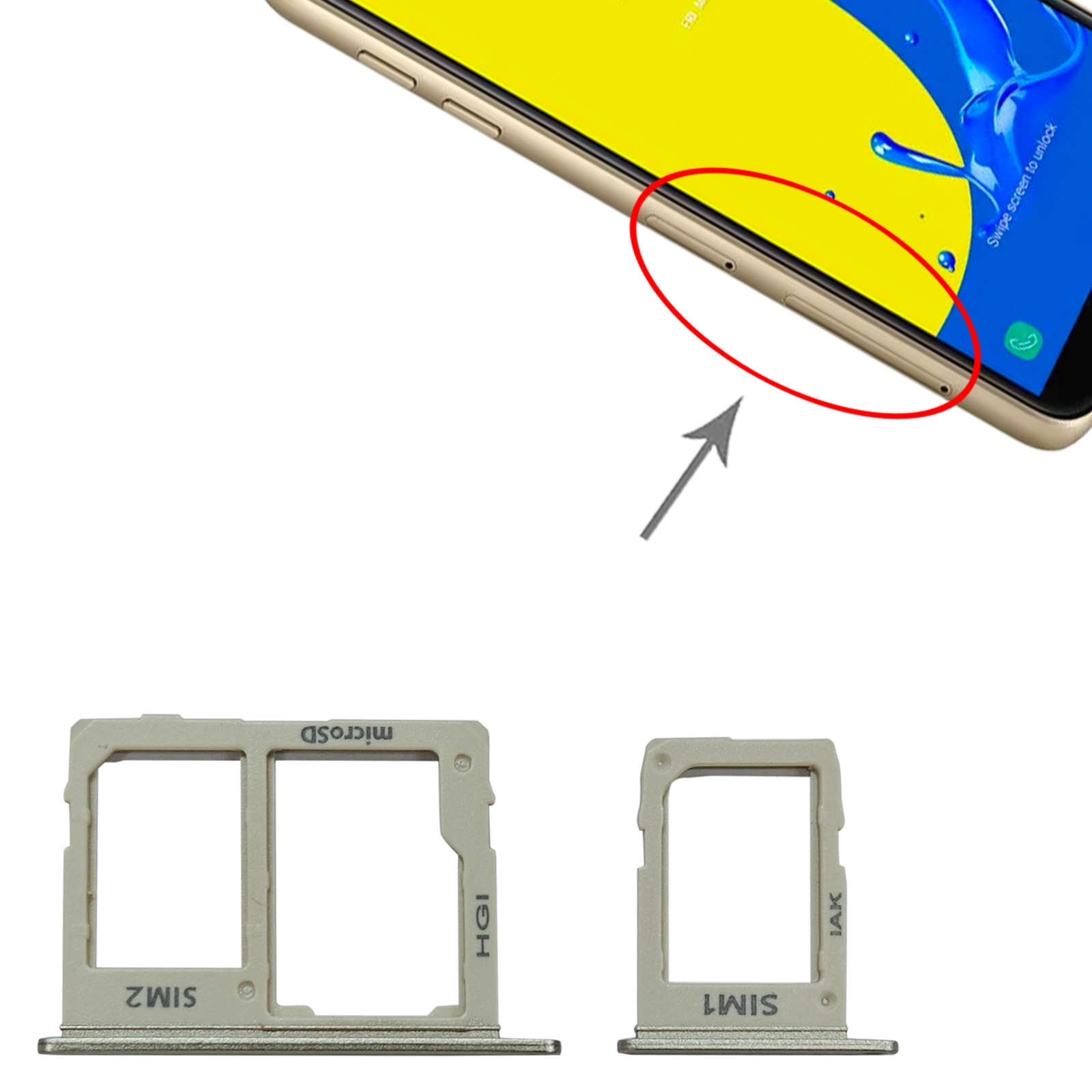 Samsung Galaxy J6 SM-J600 Gold SIM Card Tray Replacement - Image 3