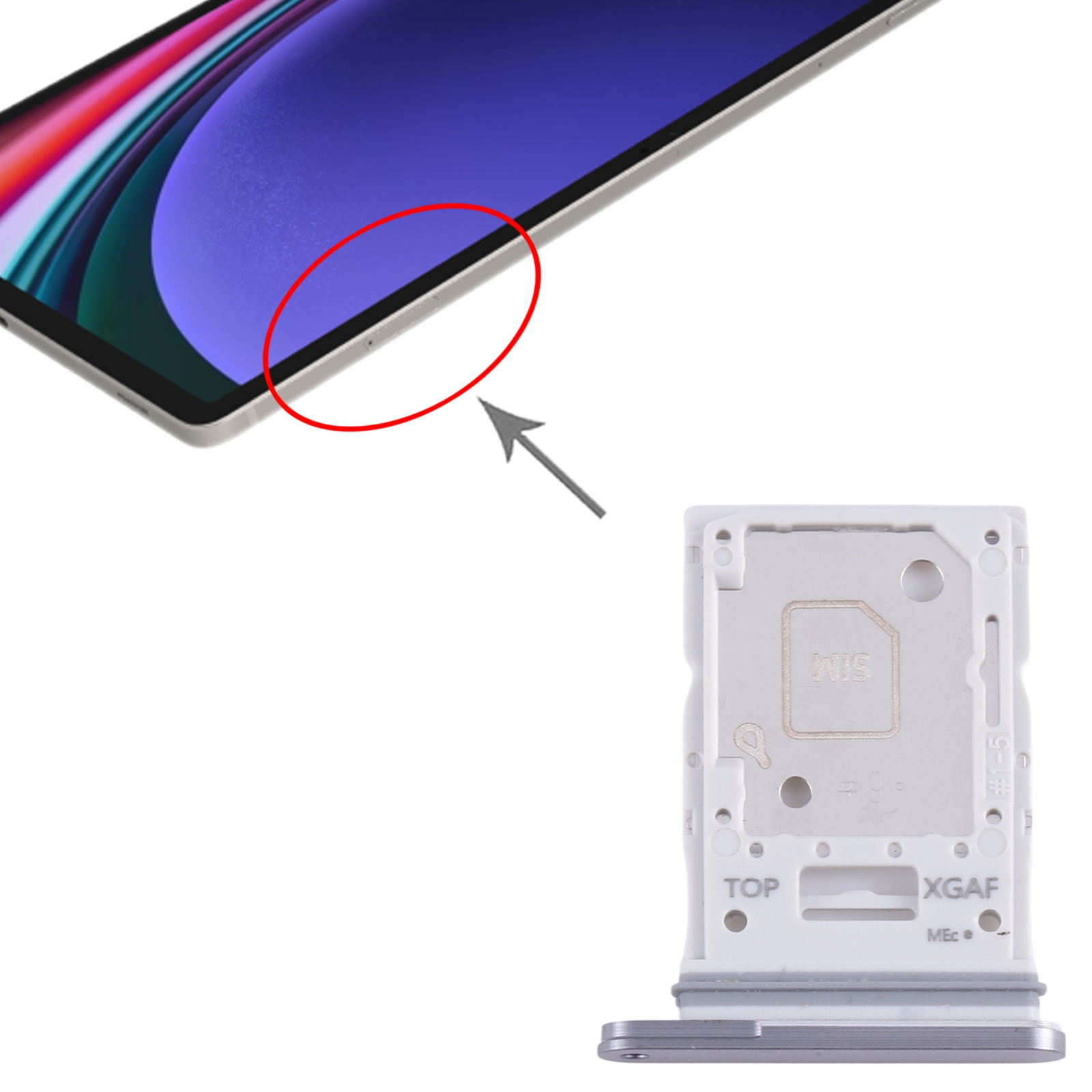 Samsung Galaxy Tab S9 Ultra SM-X916 Grey SIM Card Tray Replacement - Image 3