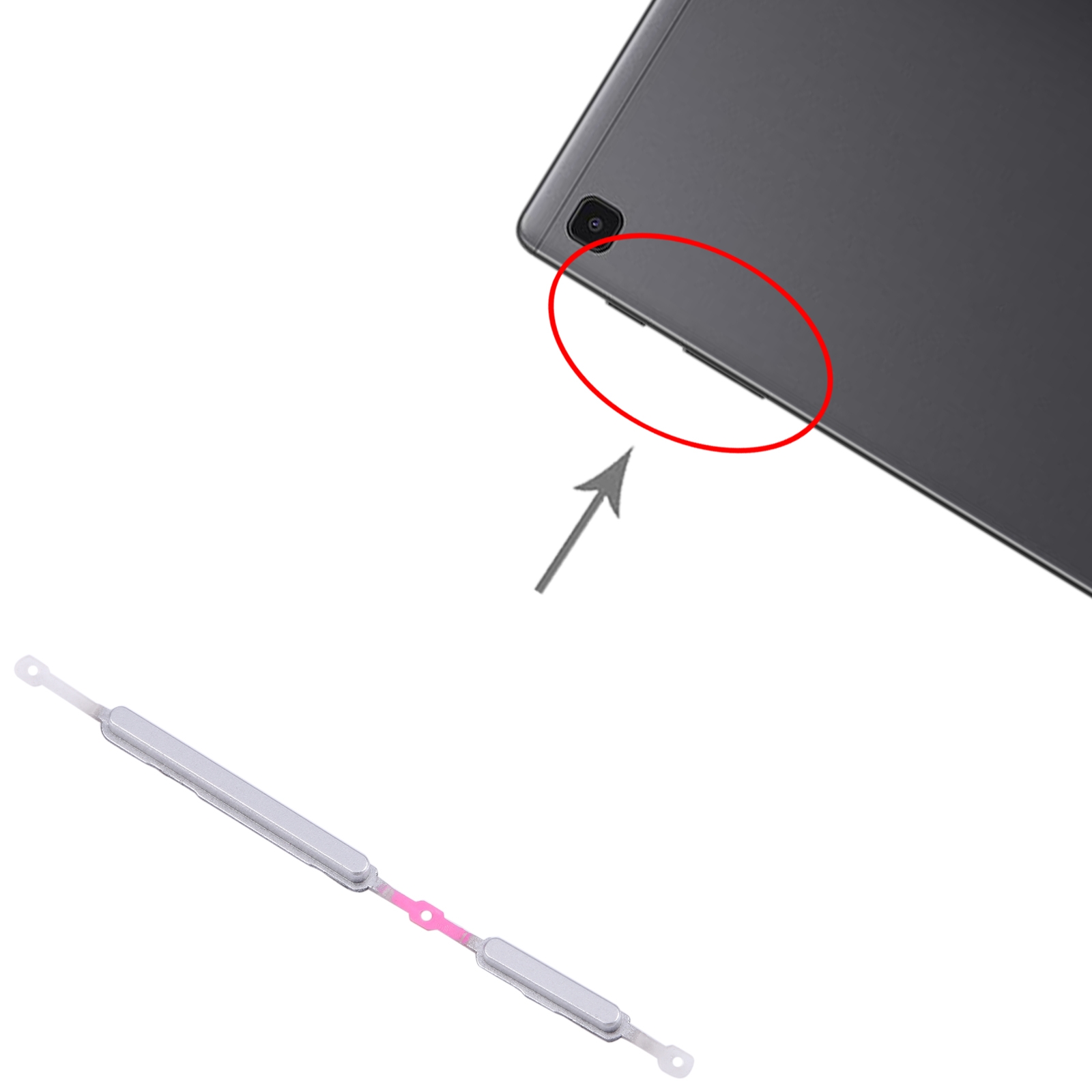Samsung Galaxy Tab A7 Lite SM-T225 Silver Power Button Replacement - Image 3