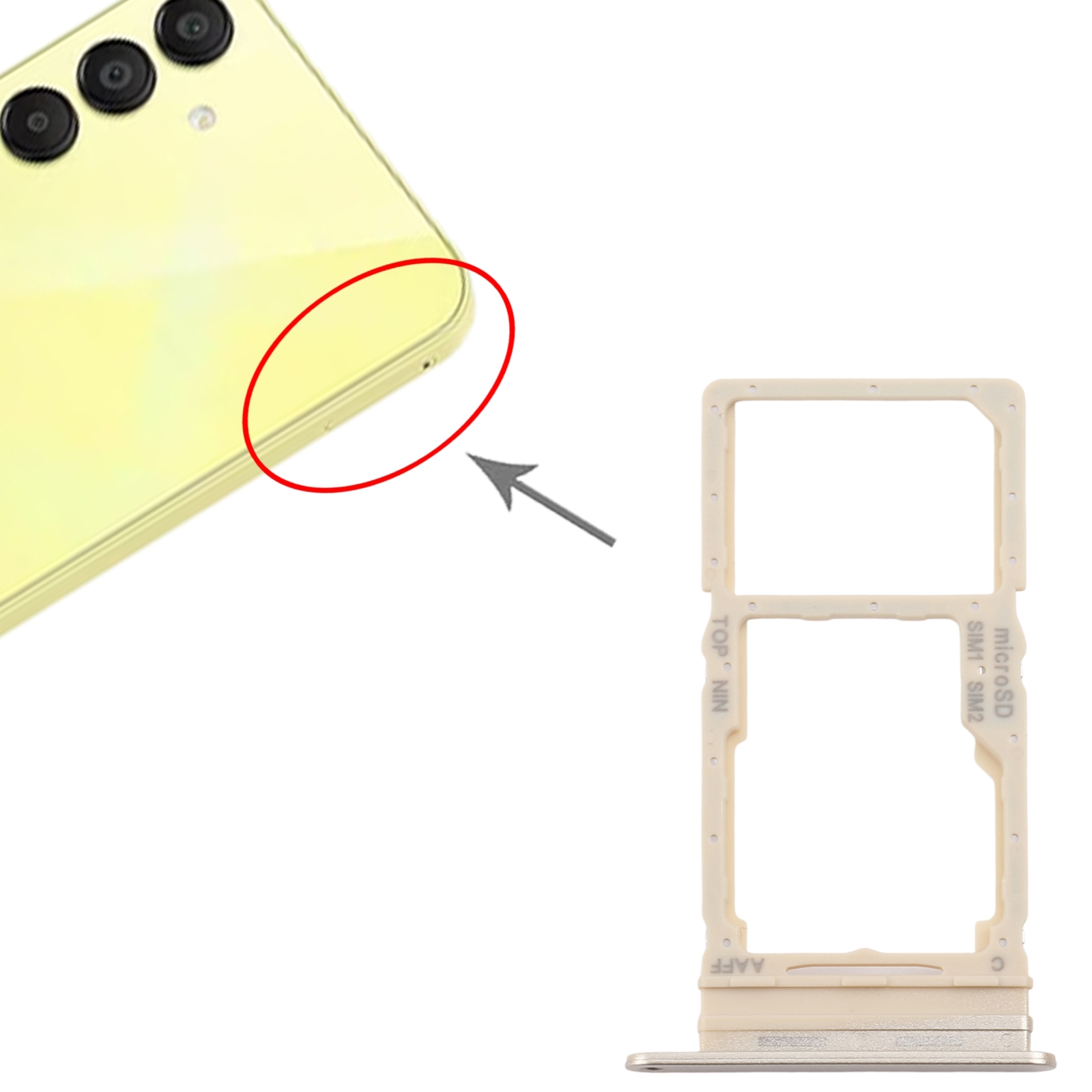 Samsung Galaxy A16 5G SIM Card Tray Gold - Quality Replacement - Image 3