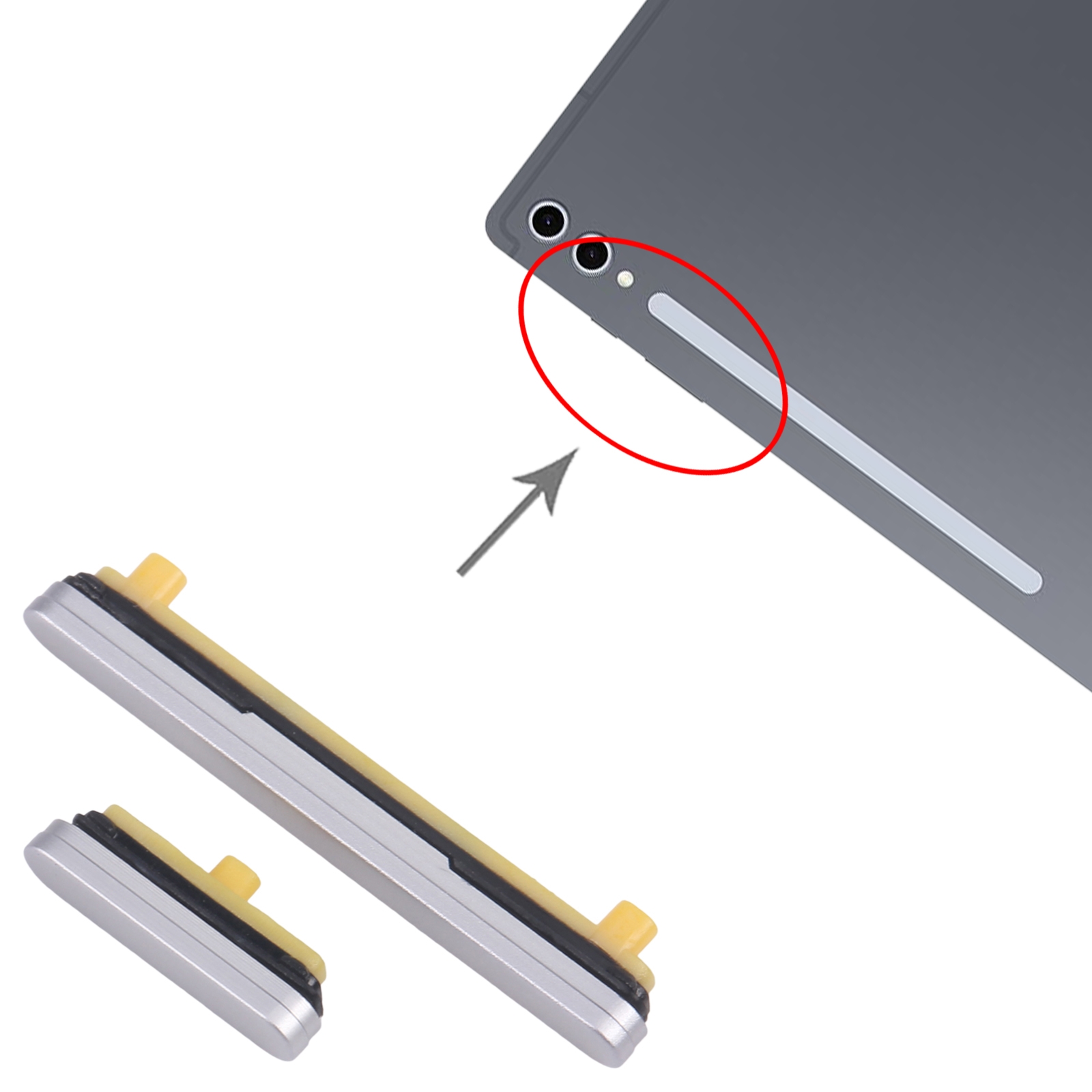 Samsung Galaxy Tab S10+ SM-X820 Silver Power Button Replacement - Image 3
