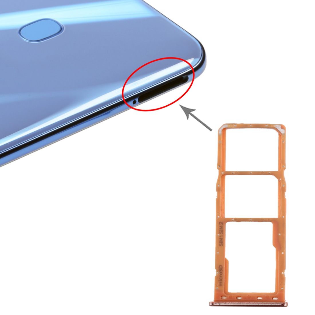 Orange SIM Card Tray for Samsung Galaxy A50 | Quality Replacement - Image 4