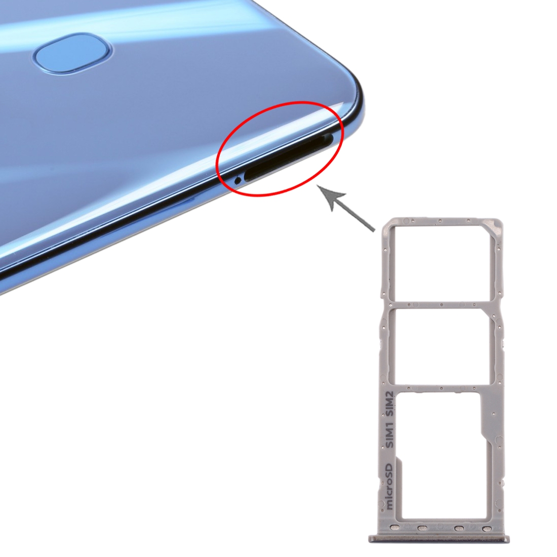 Samsung Galaxy A50 SIM Card Tray Grey - Quality Replacement - Image 4