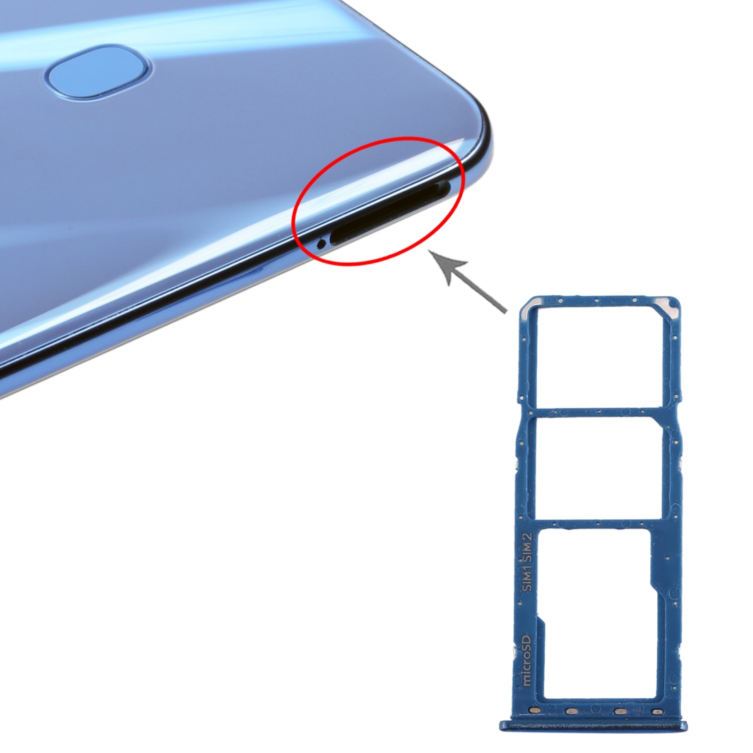 Blue SIM Card Tray for Samsung Galaxy A50 A30 A20 - Image 4