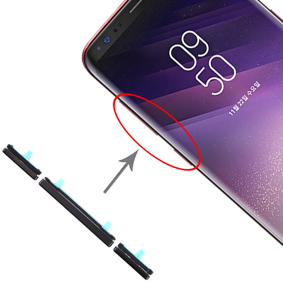 Samsung Galaxy S8 Black Side Keys Replacement - Image 4