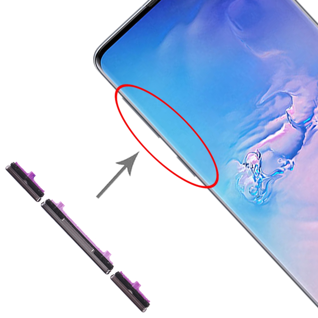 Samsung Galaxy S10 Black Side Keys Replacement - Image 4