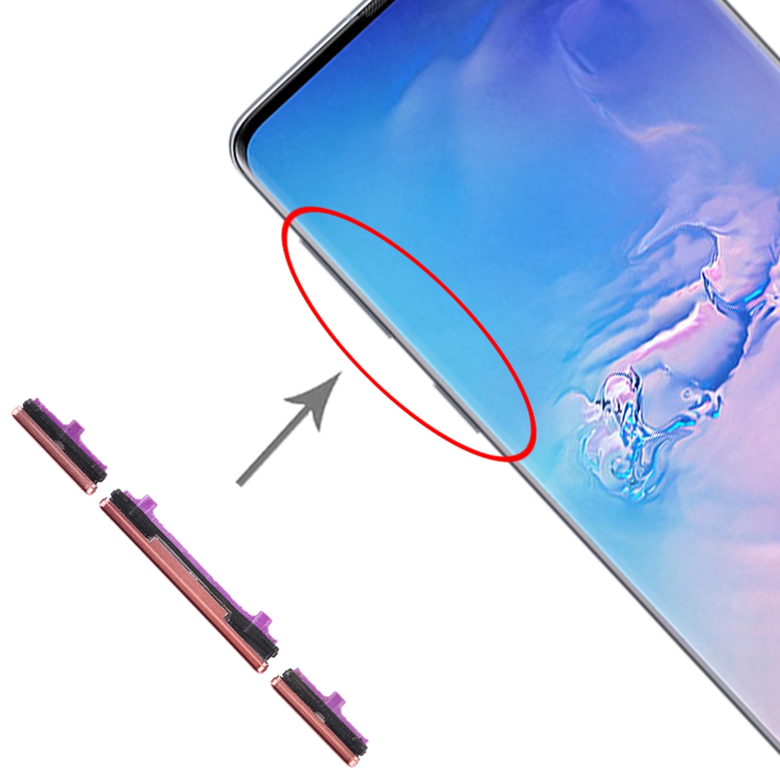 Samsung Galaxy S10 Pink Side Button Replacement - Image 4