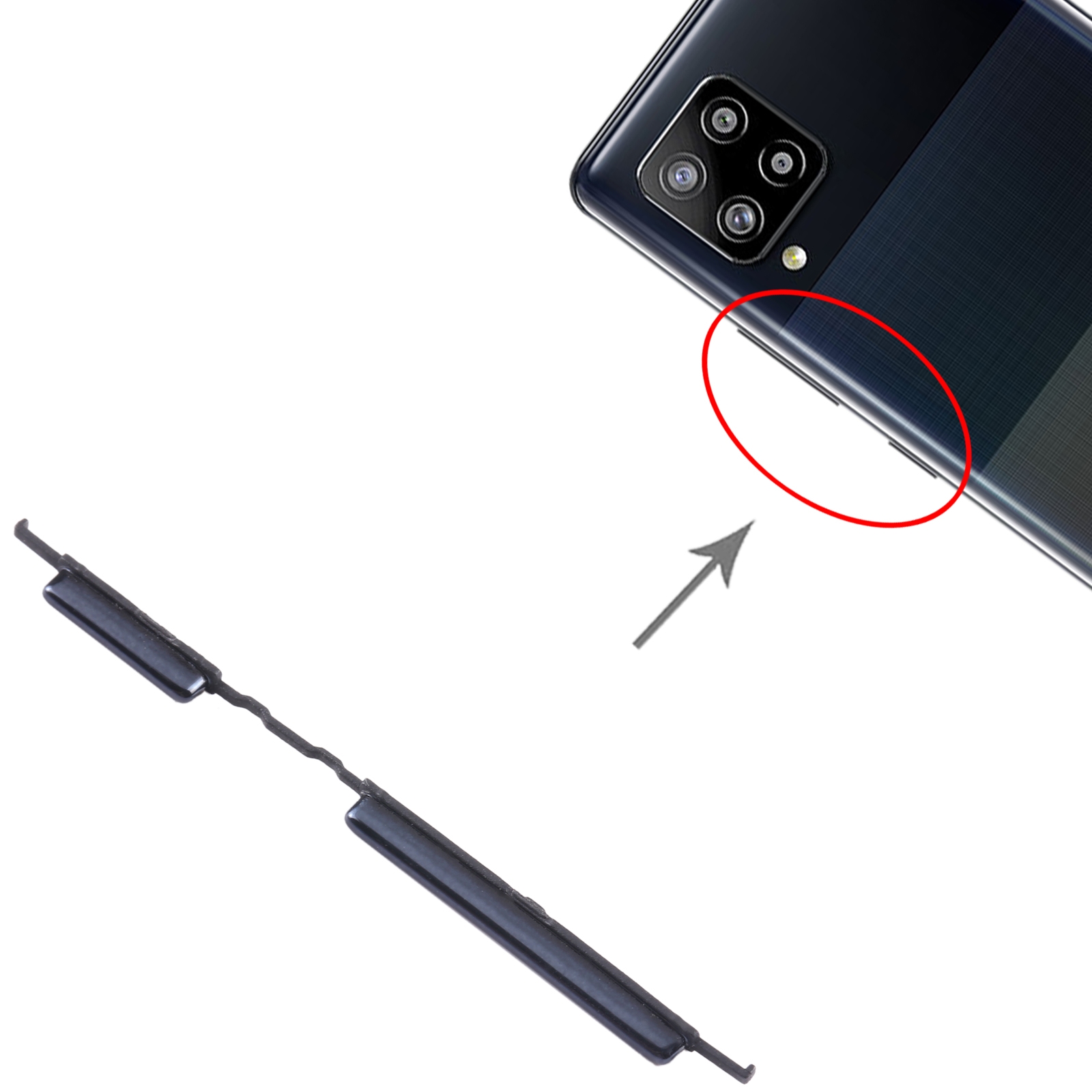 Samsung Galaxy A42 5G Black Power Button Volume Keys Replacement - Image 3