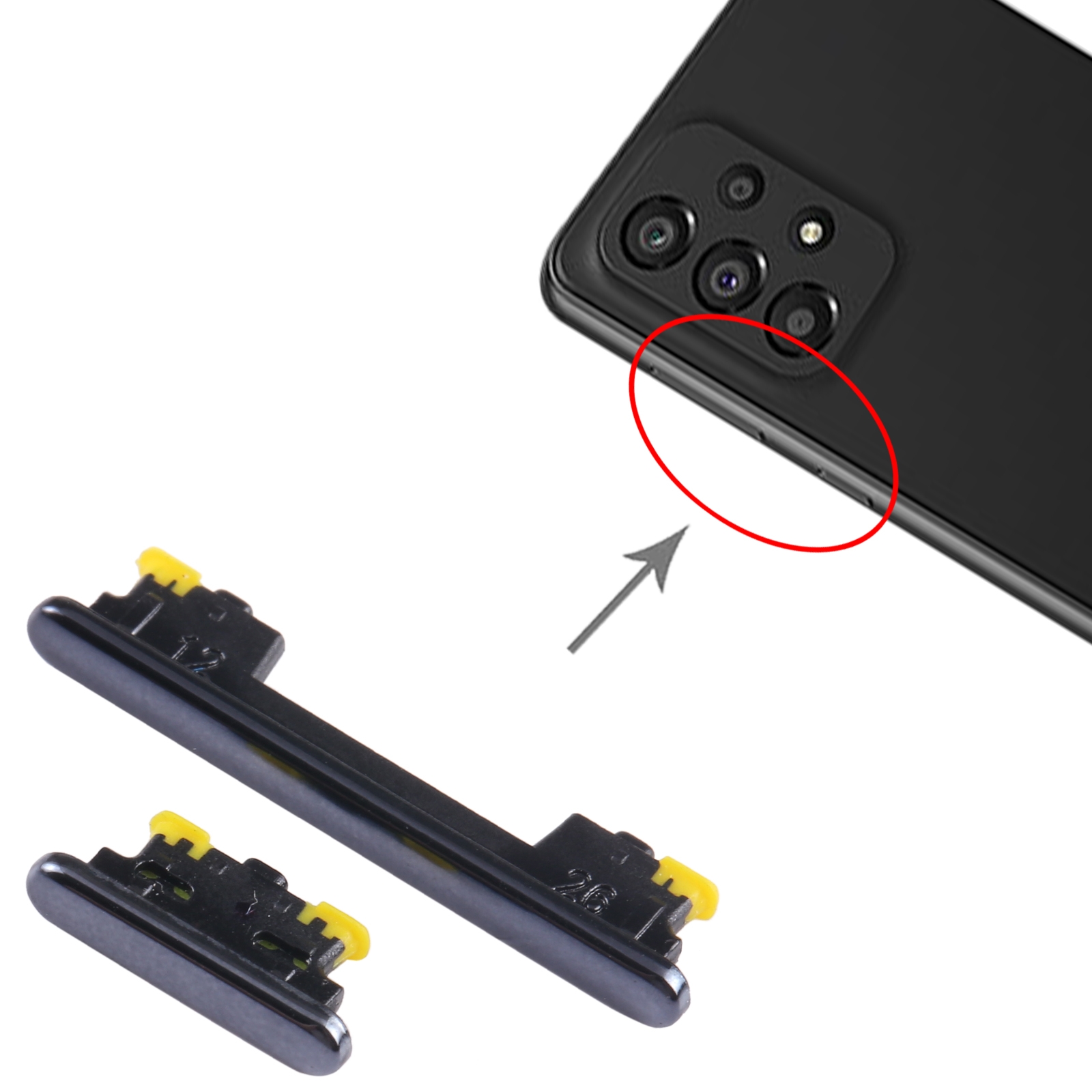 Samsung Galaxy A73 5G Black Power Volume Button Replacement - Image 3