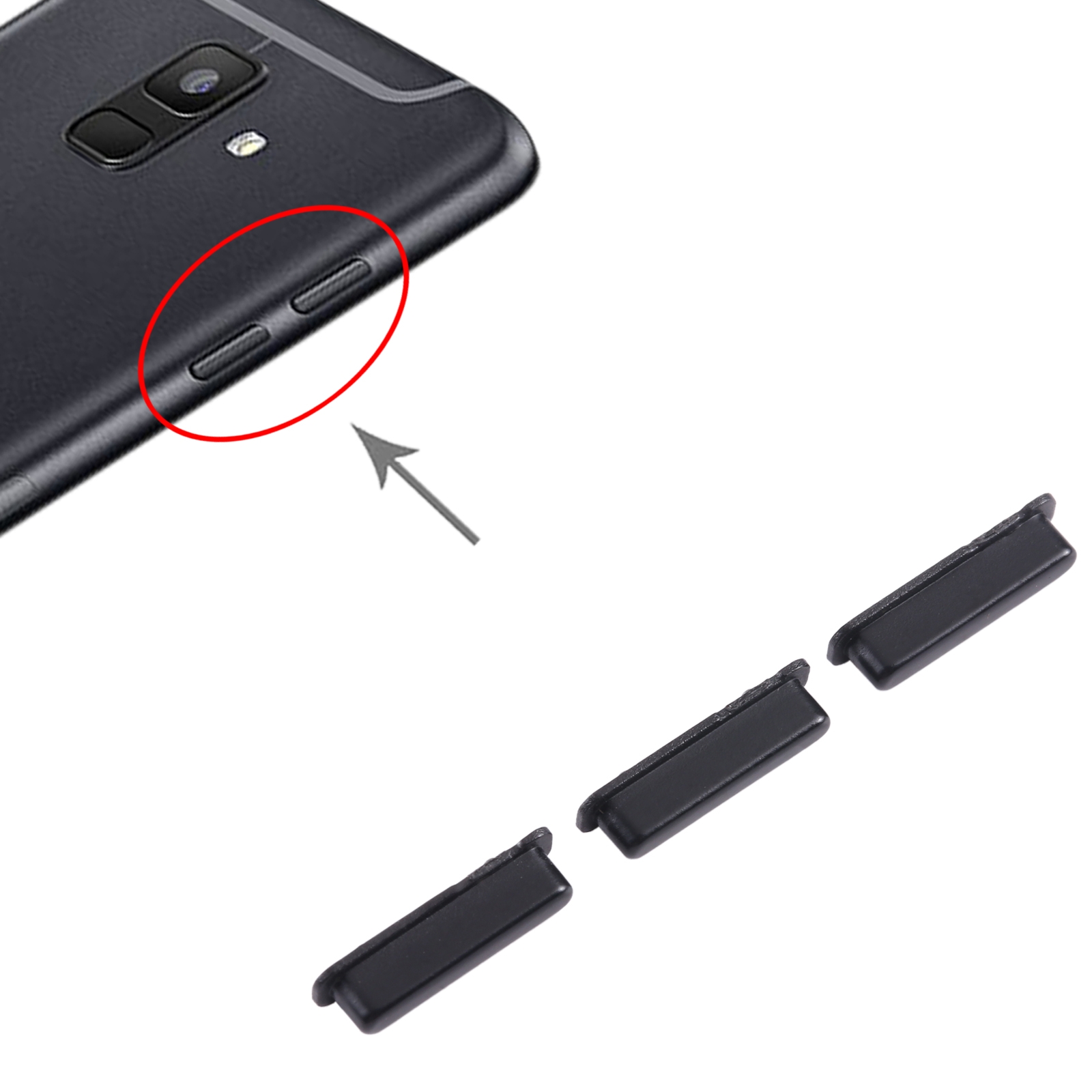 Samsung Galaxy A6+ 2018 Black Power Volume Button Replacement - Image 3