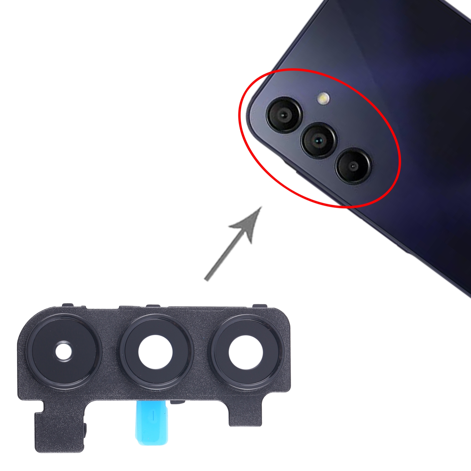 Samsung Galaxy A15 5G Black Rear Camera Lens Cover Replacement - Image 3