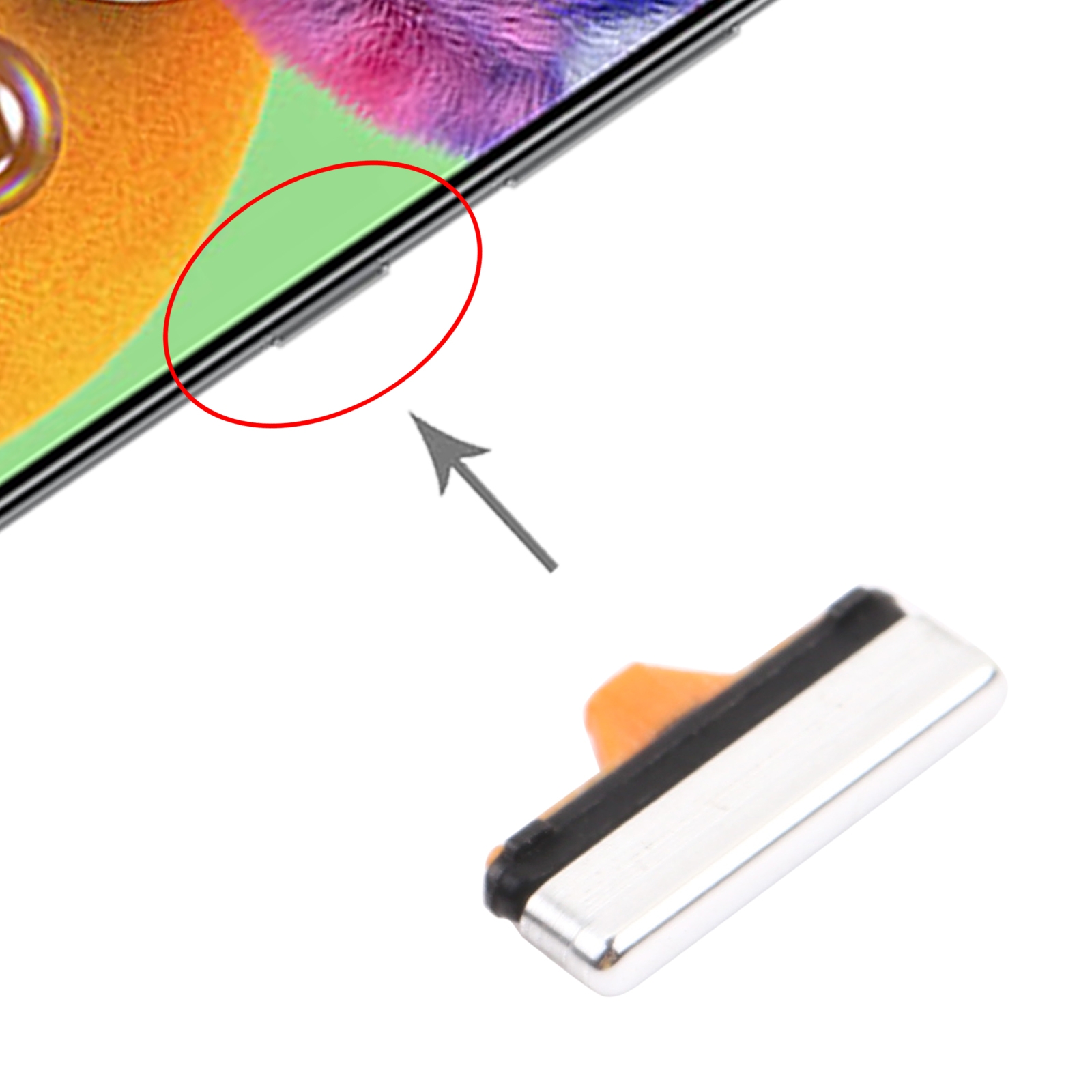 Samsung Galaxy A90 Silver Power Button Replacement - Image 3