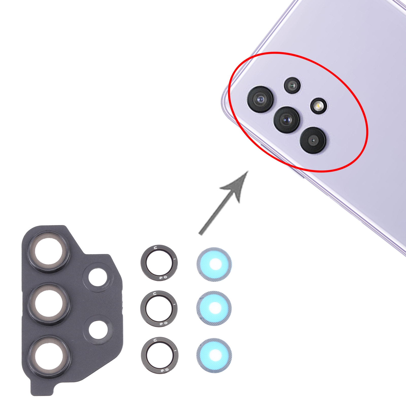Samsung Galaxy A32 5G Black Camera Lens Cover Replacement - Image 3
