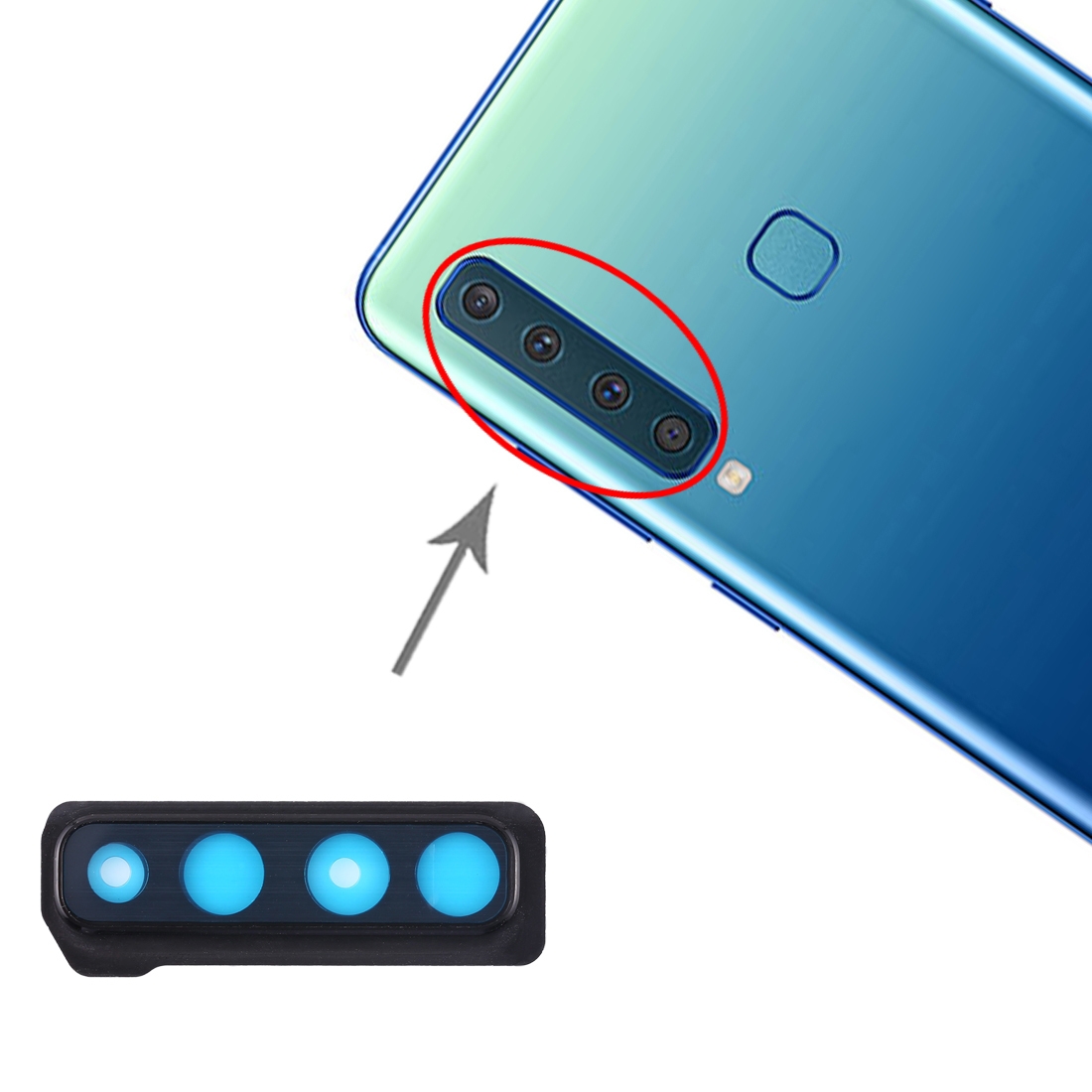 Samsung Galaxy A9 A920F Black Camera Lens Cover Replacement - Image 4