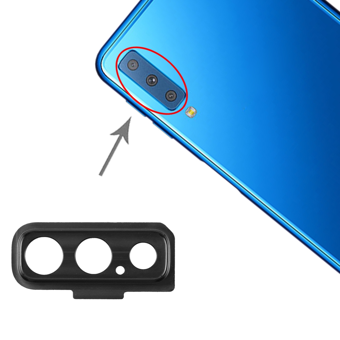 Samsung Galaxy A7 2018 A750F Black Camera Lens Cover Replacement - Image 4