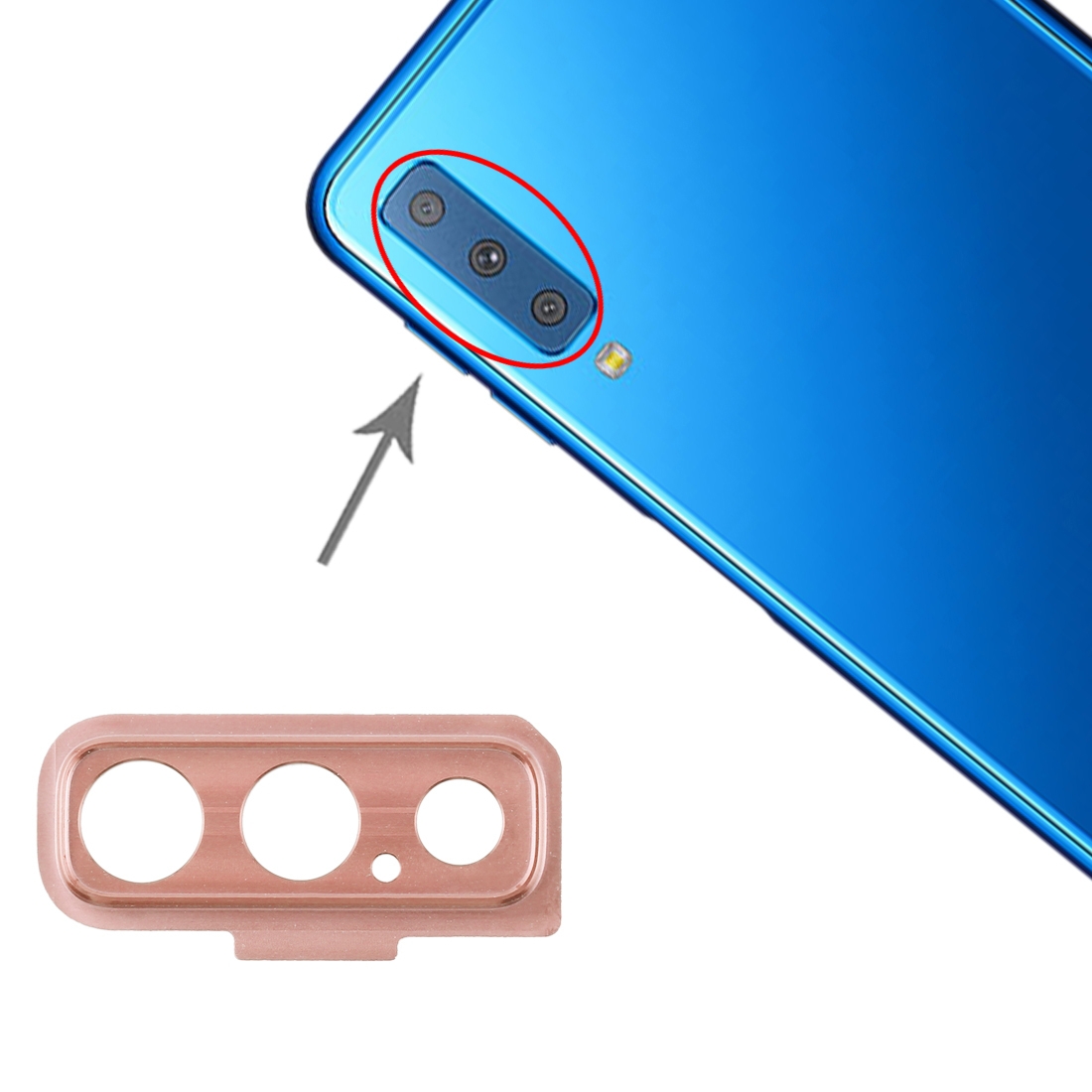 Samsung Galaxy A7 2018 A750F Pink Camera Lens Cover Replacement - Image 4