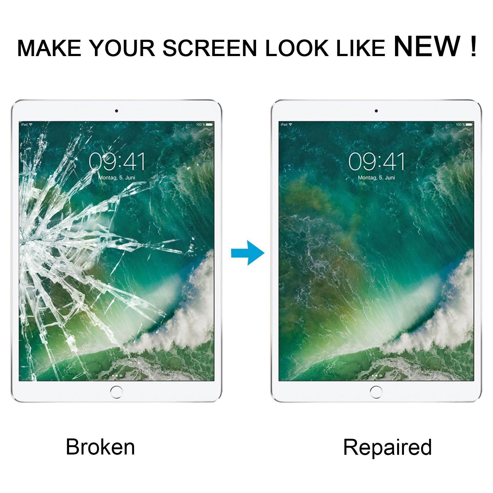 iPad Pro 10.5 White Front Screen Glass Replacement - Image 5