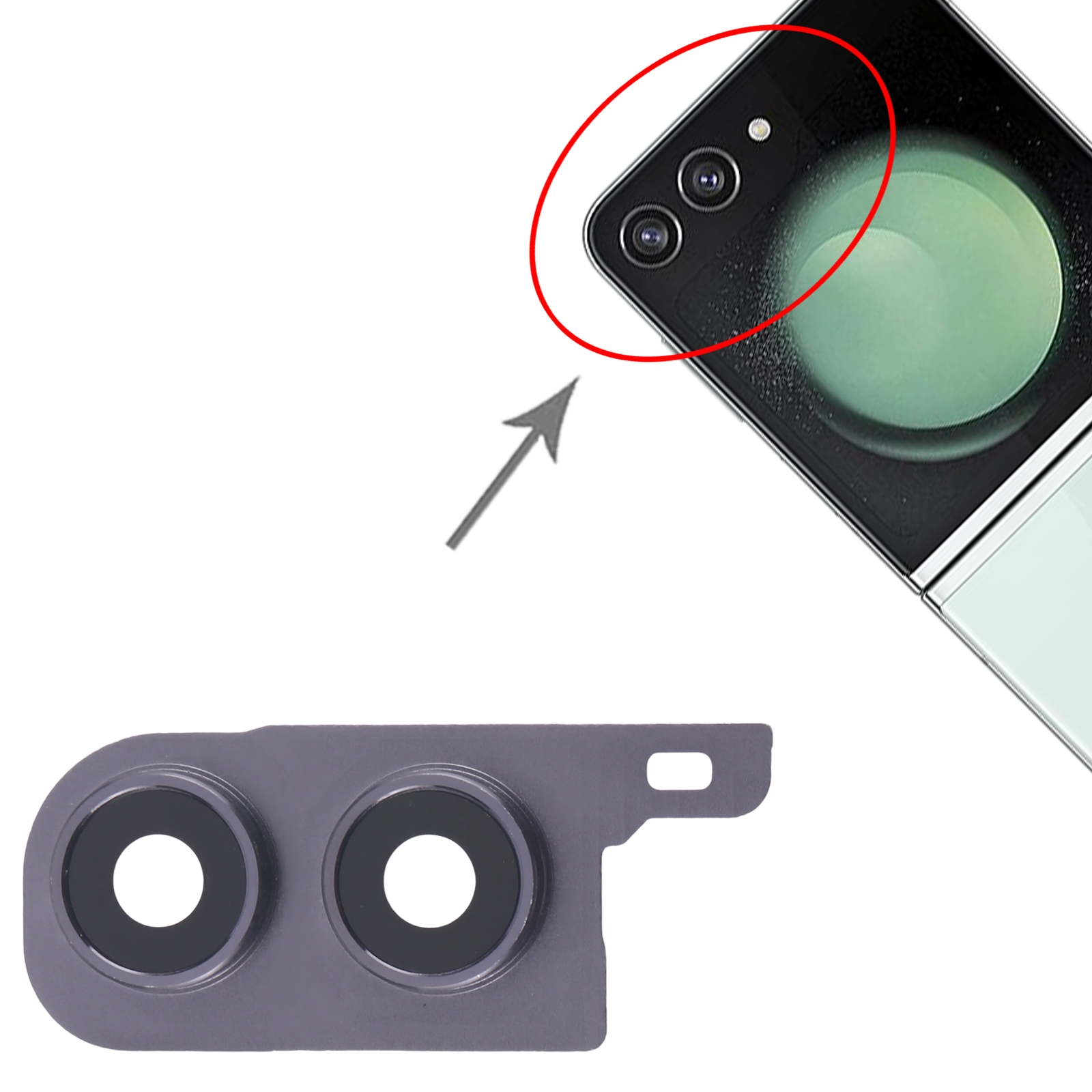 Samsung Galaxy Z Flip5 Rear Camera Lens Cover Replacement - Image 4