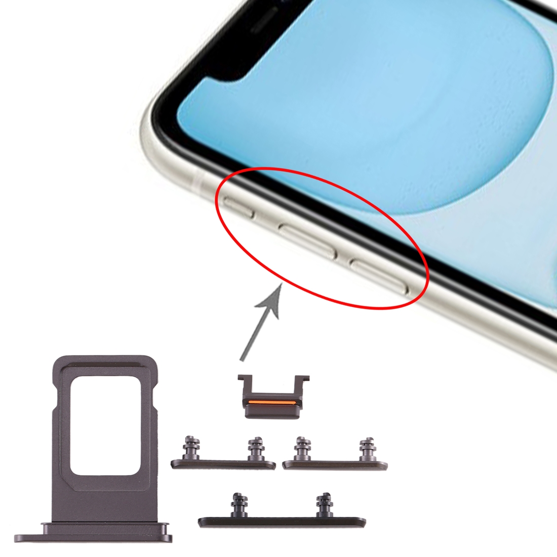 iPhone 11 Black SIM Card Tray Side Key Replacement - Image 4
