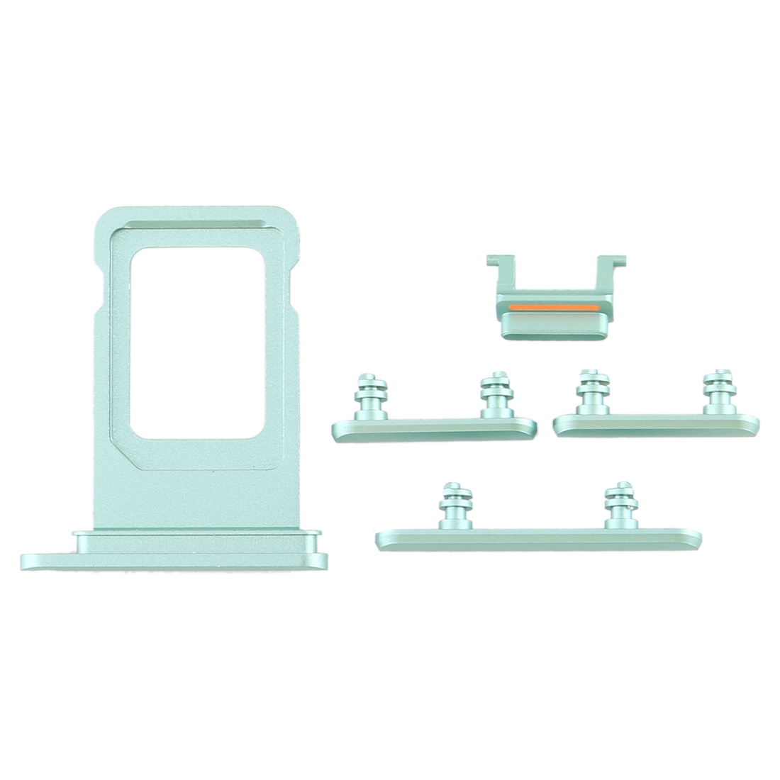 iPhone 11 green SIM card tray and side key