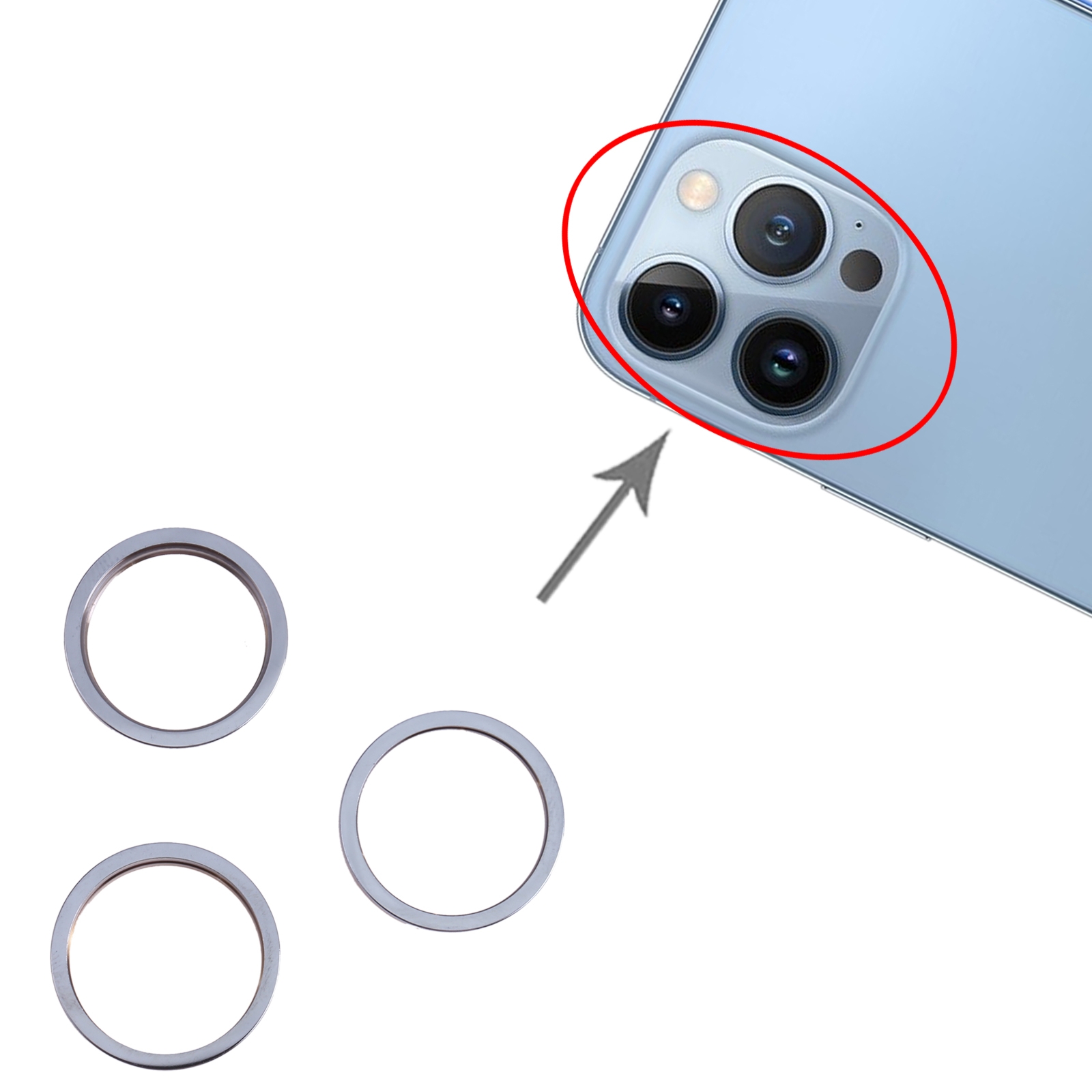iPhone 13 Pro Max Blue Camera Lens Ring Replacement - Image 3