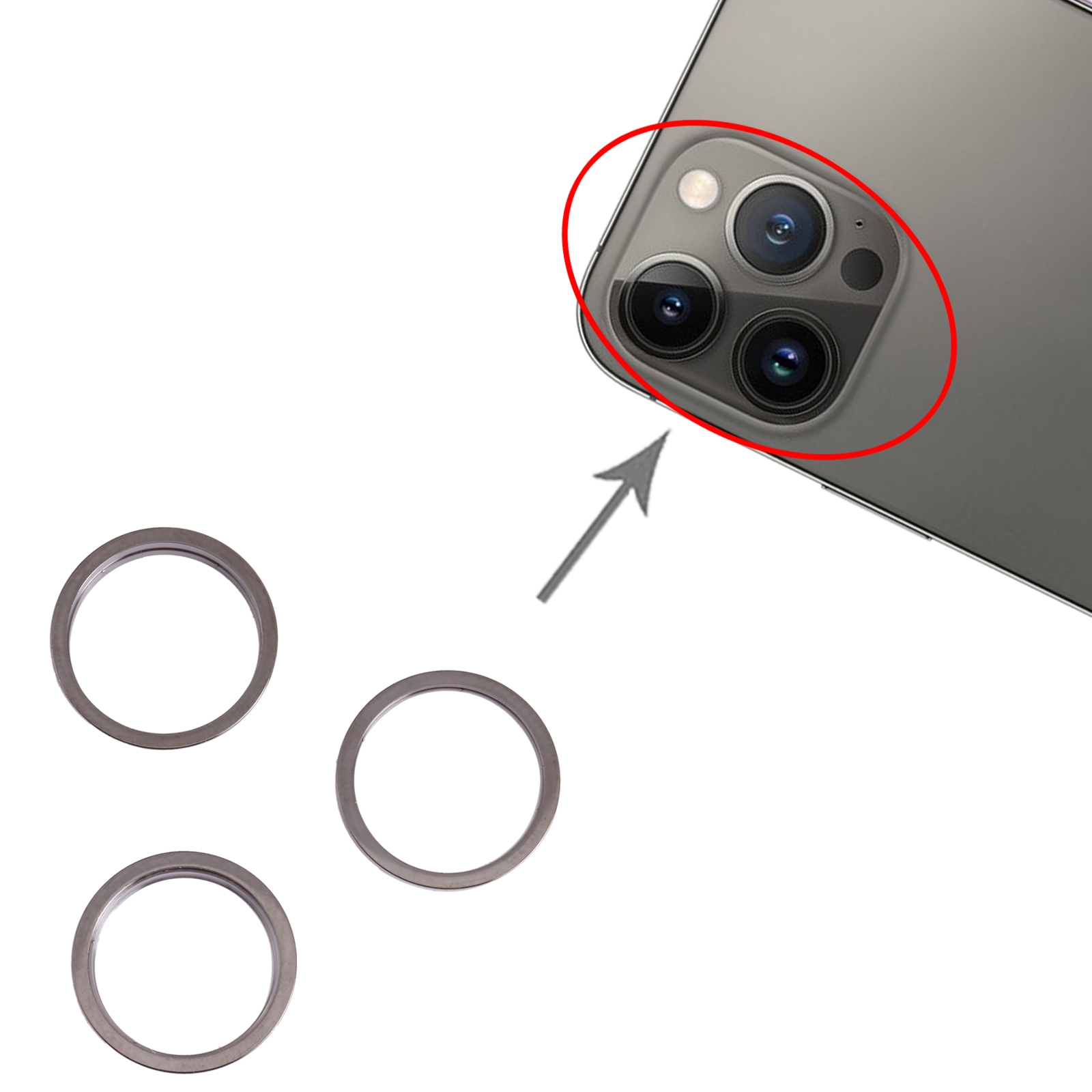 iPhone 13 Pro Black Camera Lens Ring Replacement - Image 3