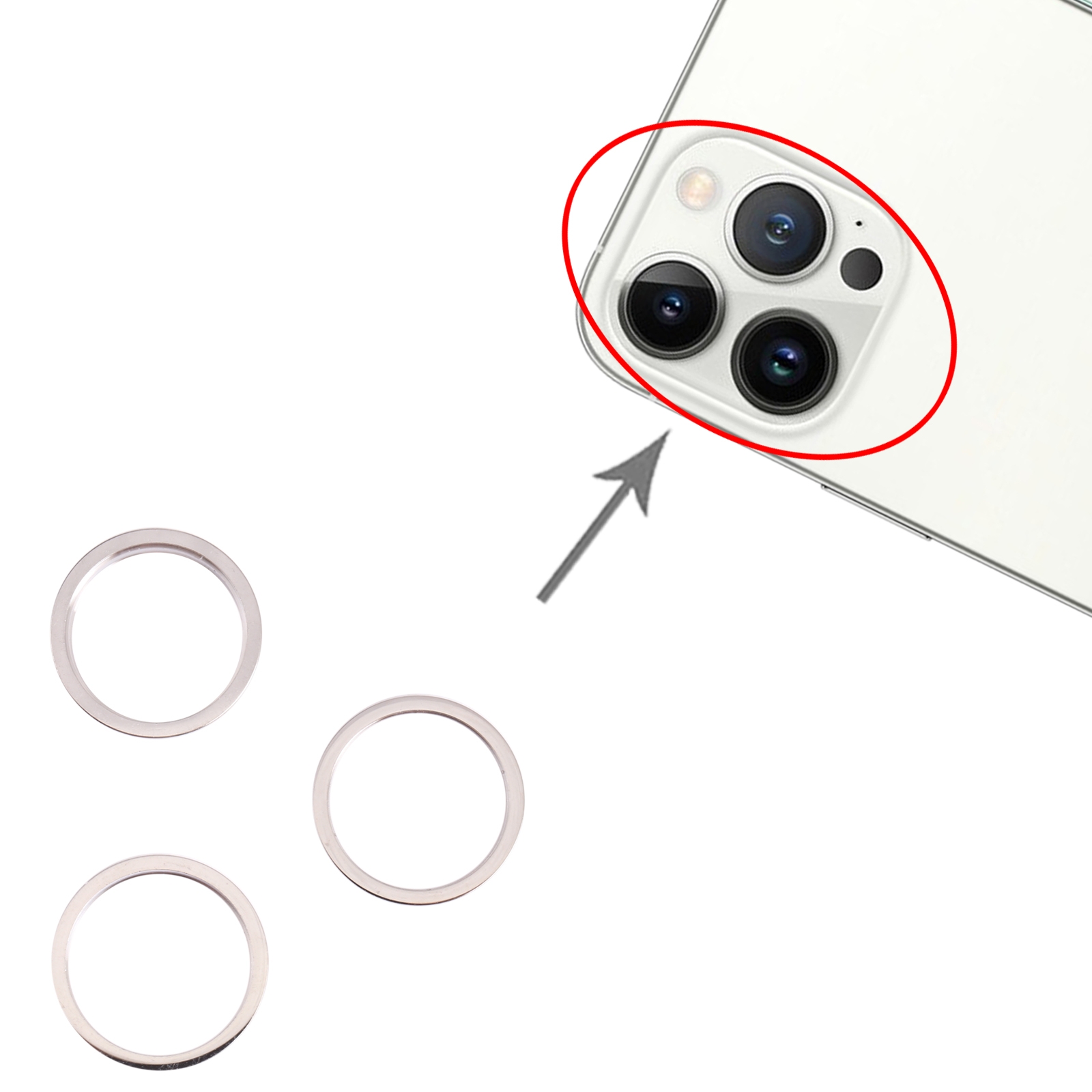 iPhone 13 Pro White Camera Lens Ring Replacement - Image 3