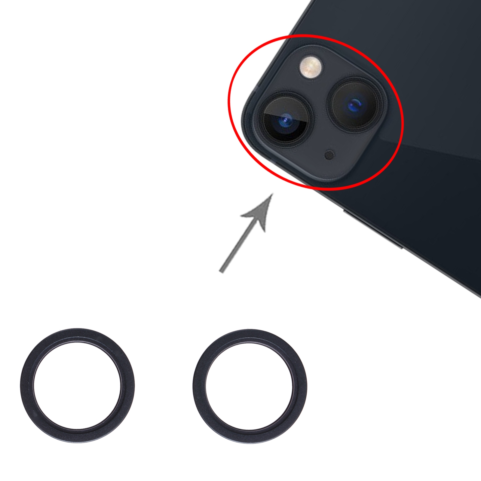 iPhone 13 mini Black Camera Lens Ring Replacement - Image 3