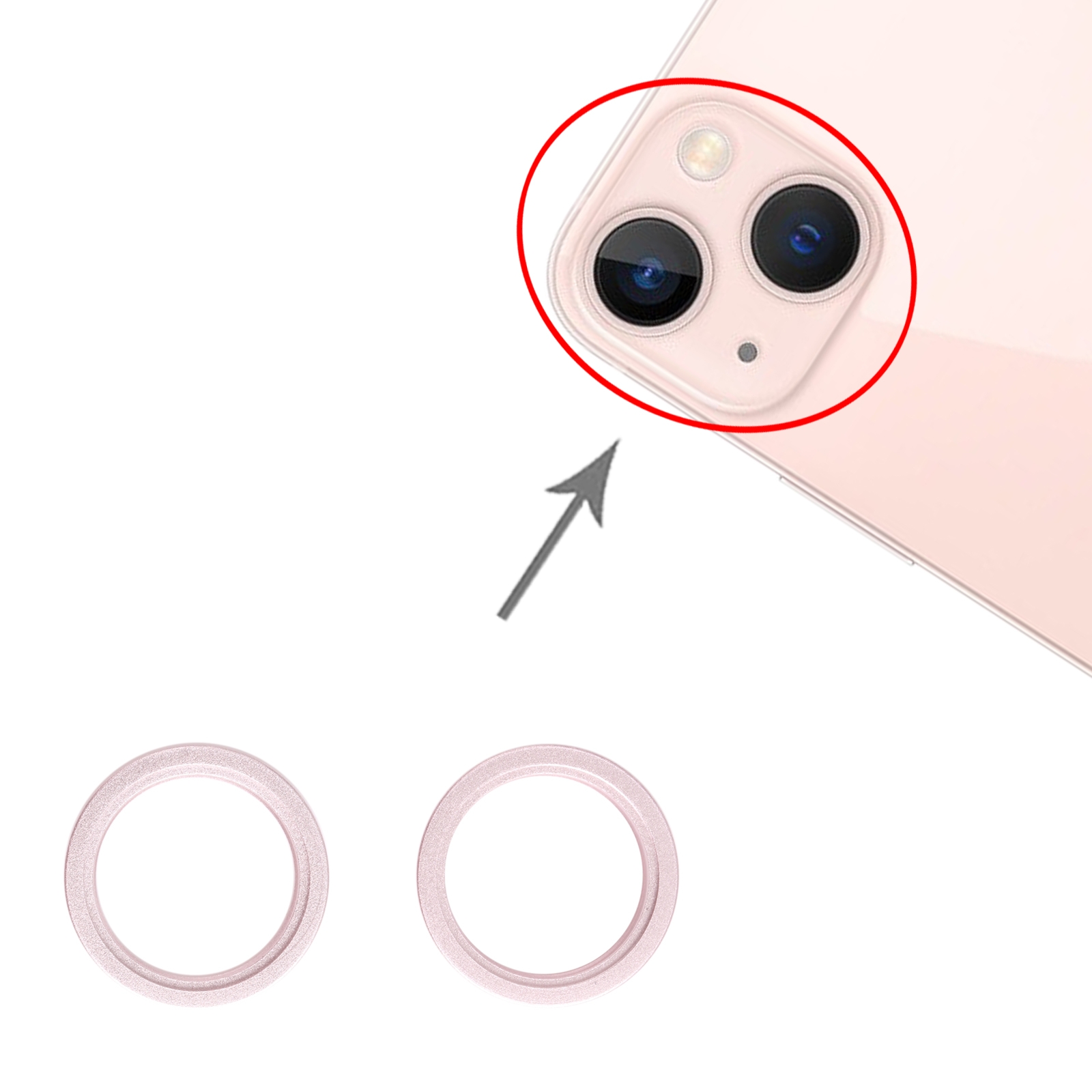 iPhone 13 mini Gold Camera Lens Ring Replacement - Image 3