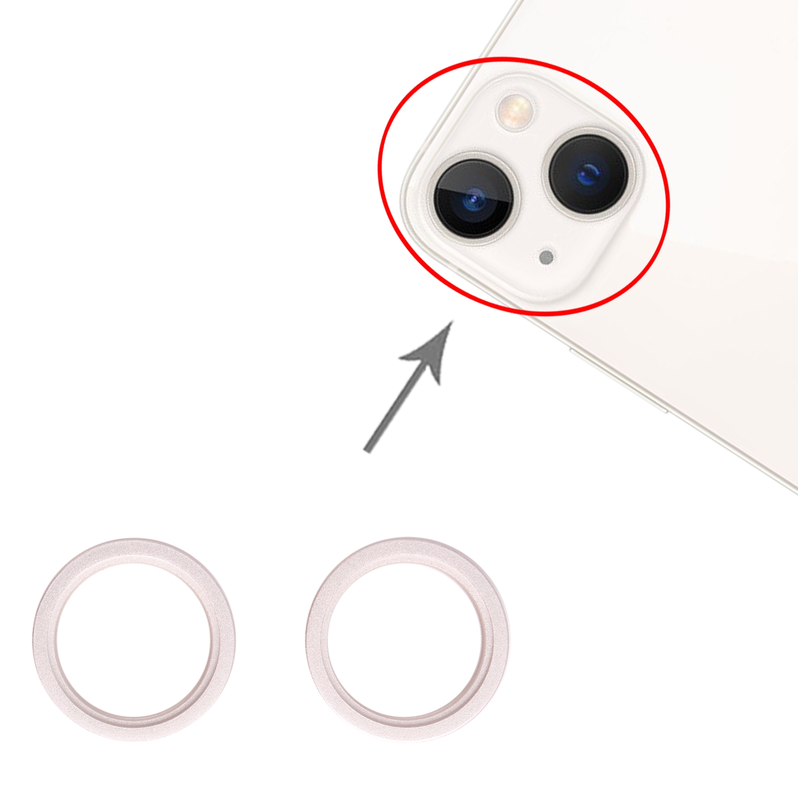 iPhone 13 mini White Camera Lens Ring Replacement - Image 3