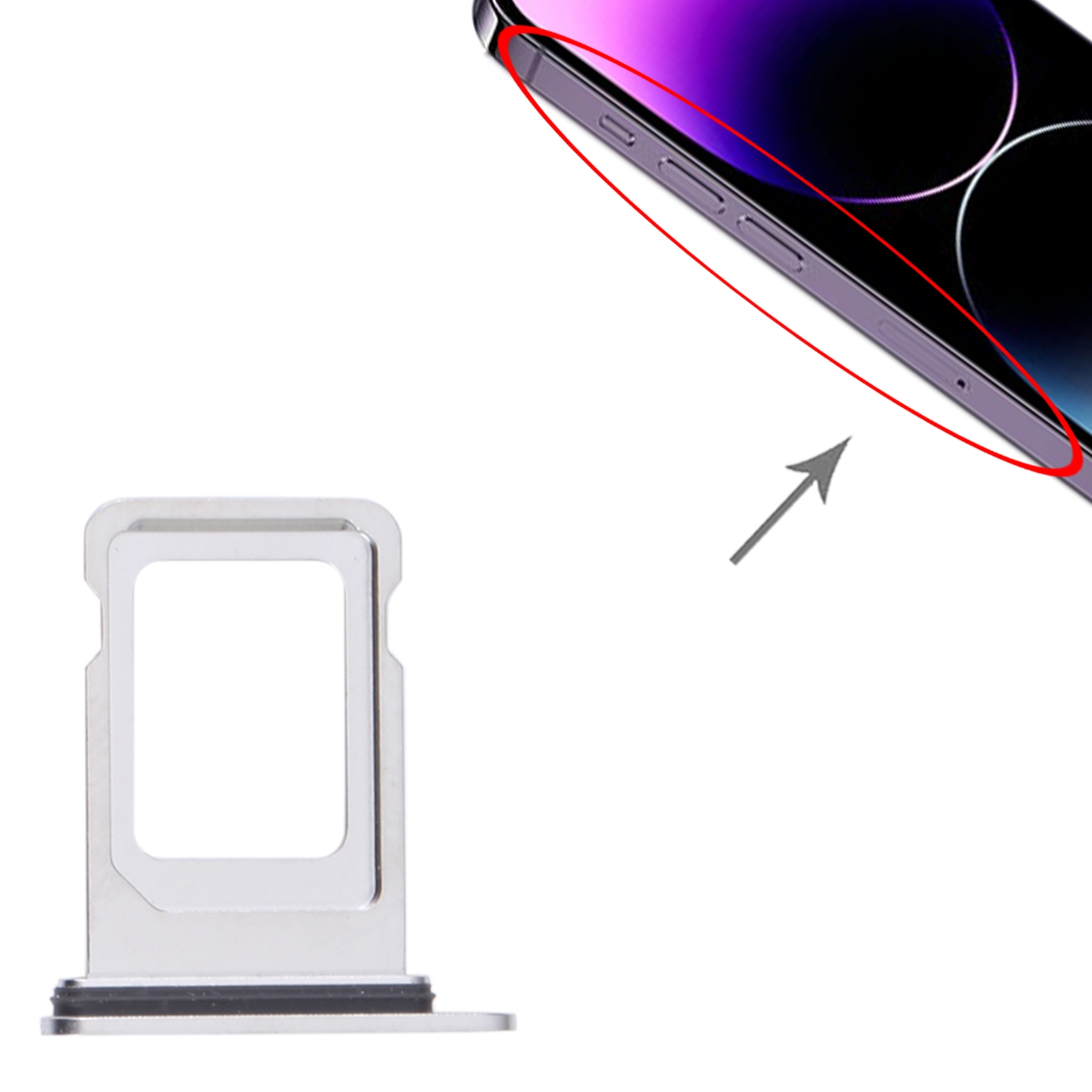 iPhone 14 Pro Silver SIM Card Tray Replacement - Image 3
