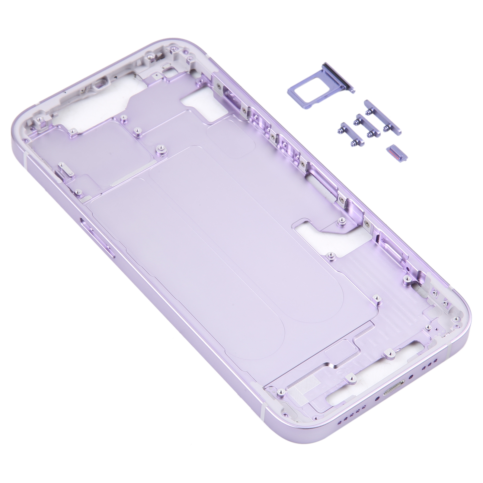 iPhone 14 Purple Middle Frame Replacement with Side Keys - Image 3