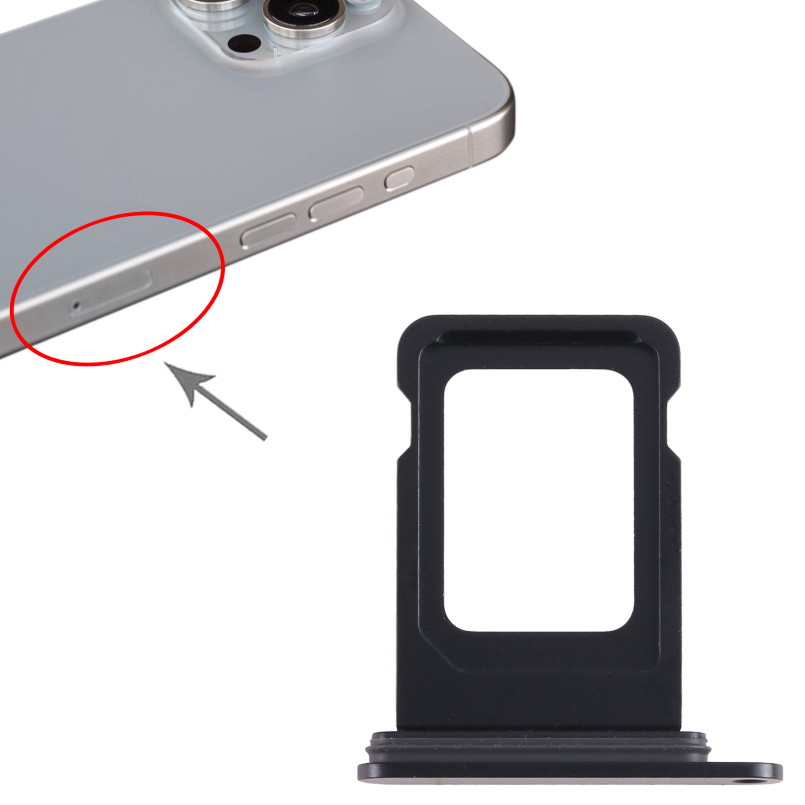 iPhone 15 Pro Black SIM Card Tray Replacement - Image 3