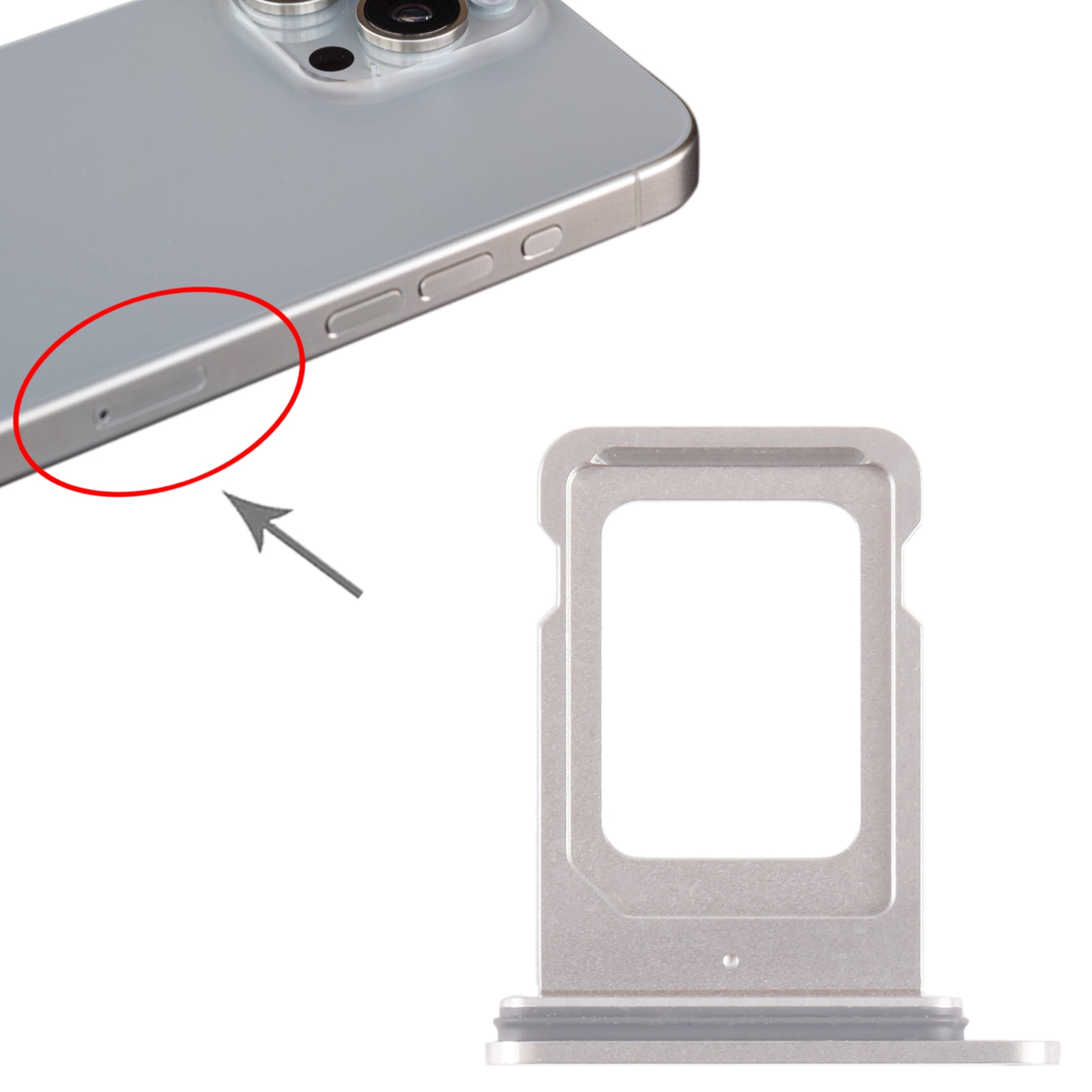 iPhone 15 Pro White SIM Card Tray Replacement - Image 3