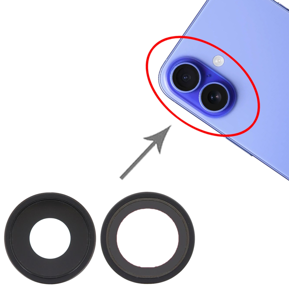 iPhone 16 Plus Black Rear Camera Lens Cover Replacement - Image 2