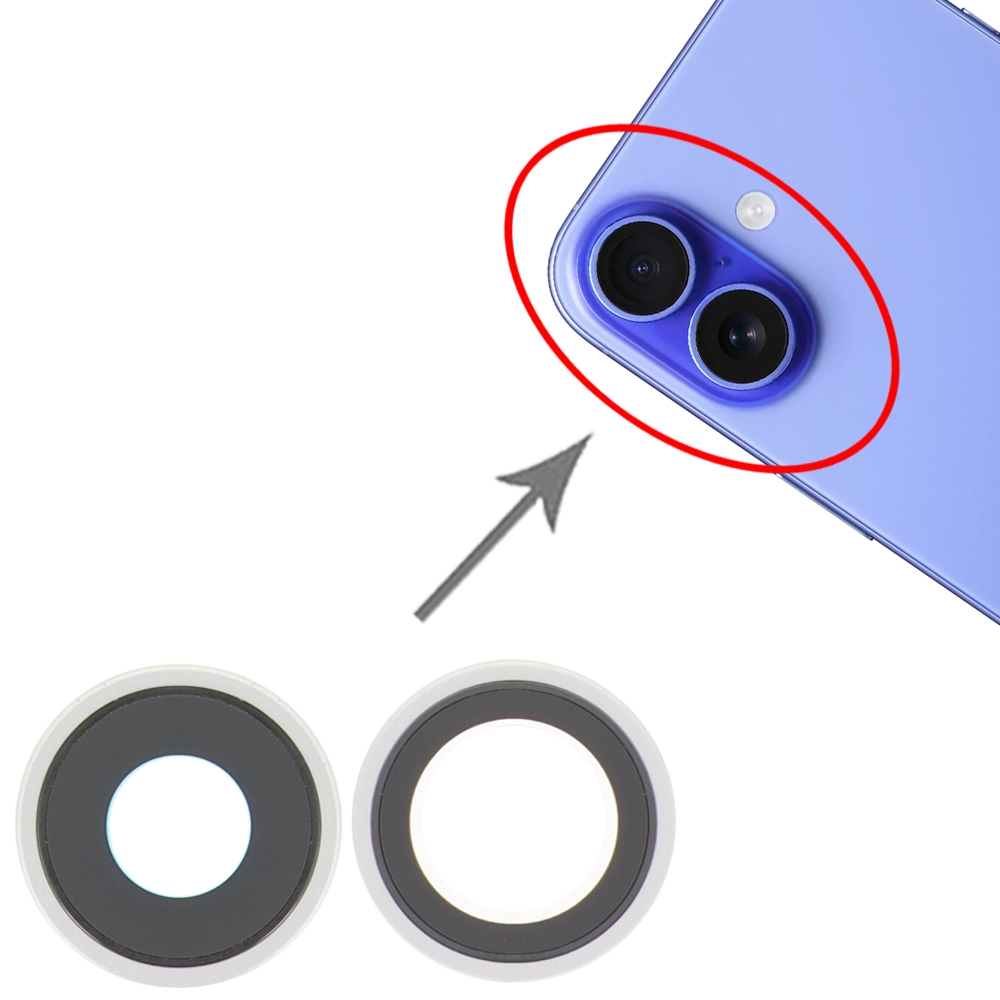 iPhone 16 Plus White Rear Camera Lens Cover Replacement - Image 2