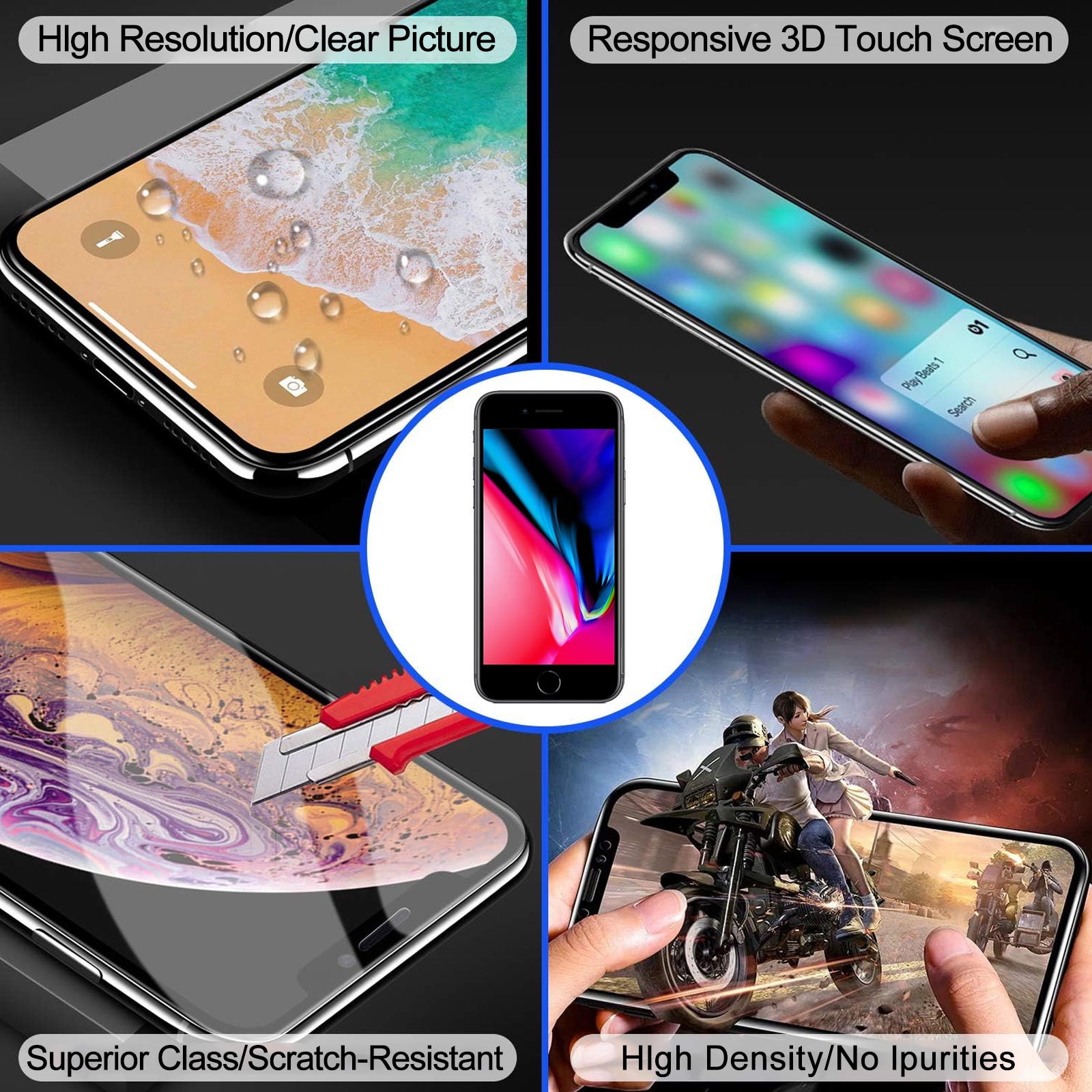 iPhone 8 White LCD Screen with Front Camera Replacement - Image 5