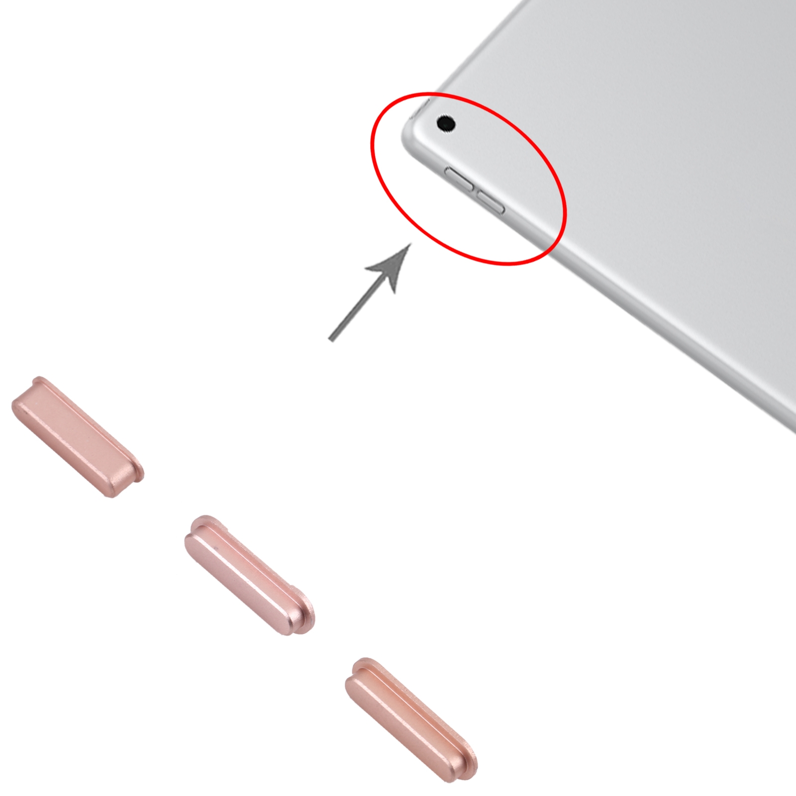iPad 10.2 inch 2019 2020 2021 Pink Power Button Volume Button Replacement - Image 3