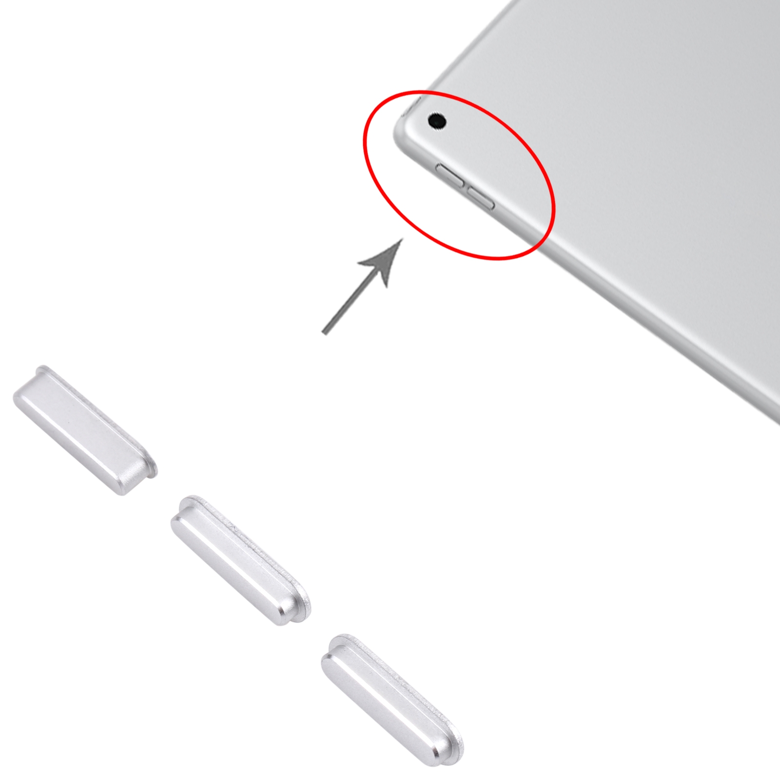 iPad 10.2 inch 2019 2020 2021 Silver Power Volume Button Replacement - Image 3