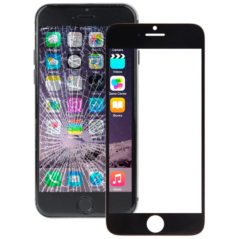 iPhone 6 Plus front screen glass replacement black