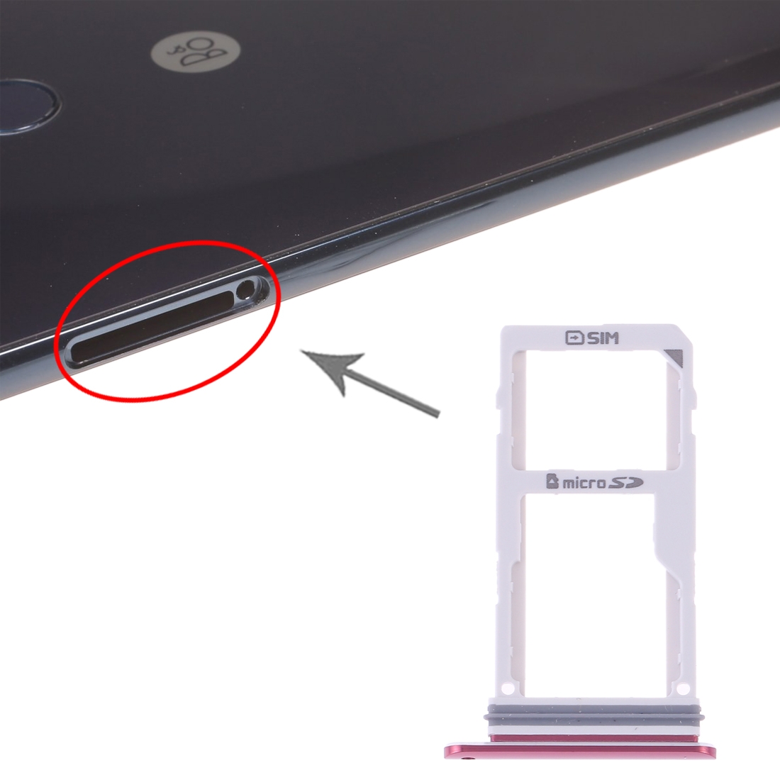 LG V30 Red SIM Card Tray Replacement - Image 4