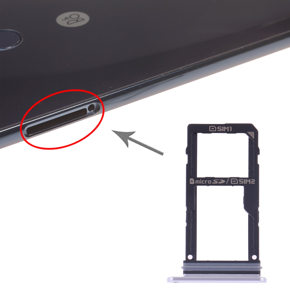 LG V30 Silver SIM Card Tray Replacement - Image 4