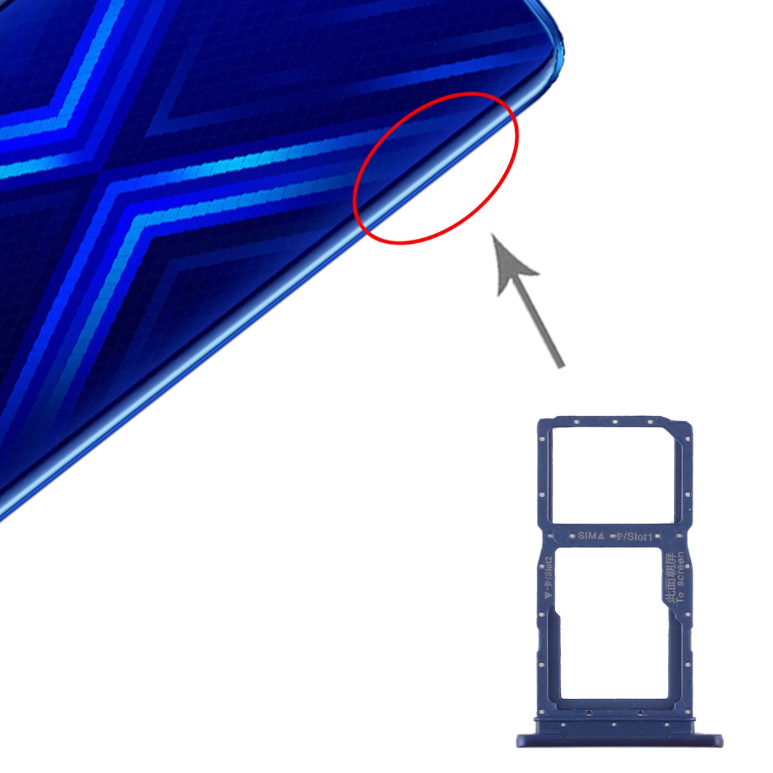 Huawei Honor 9X Blue SIM Card Tray Replacement - Image 4
